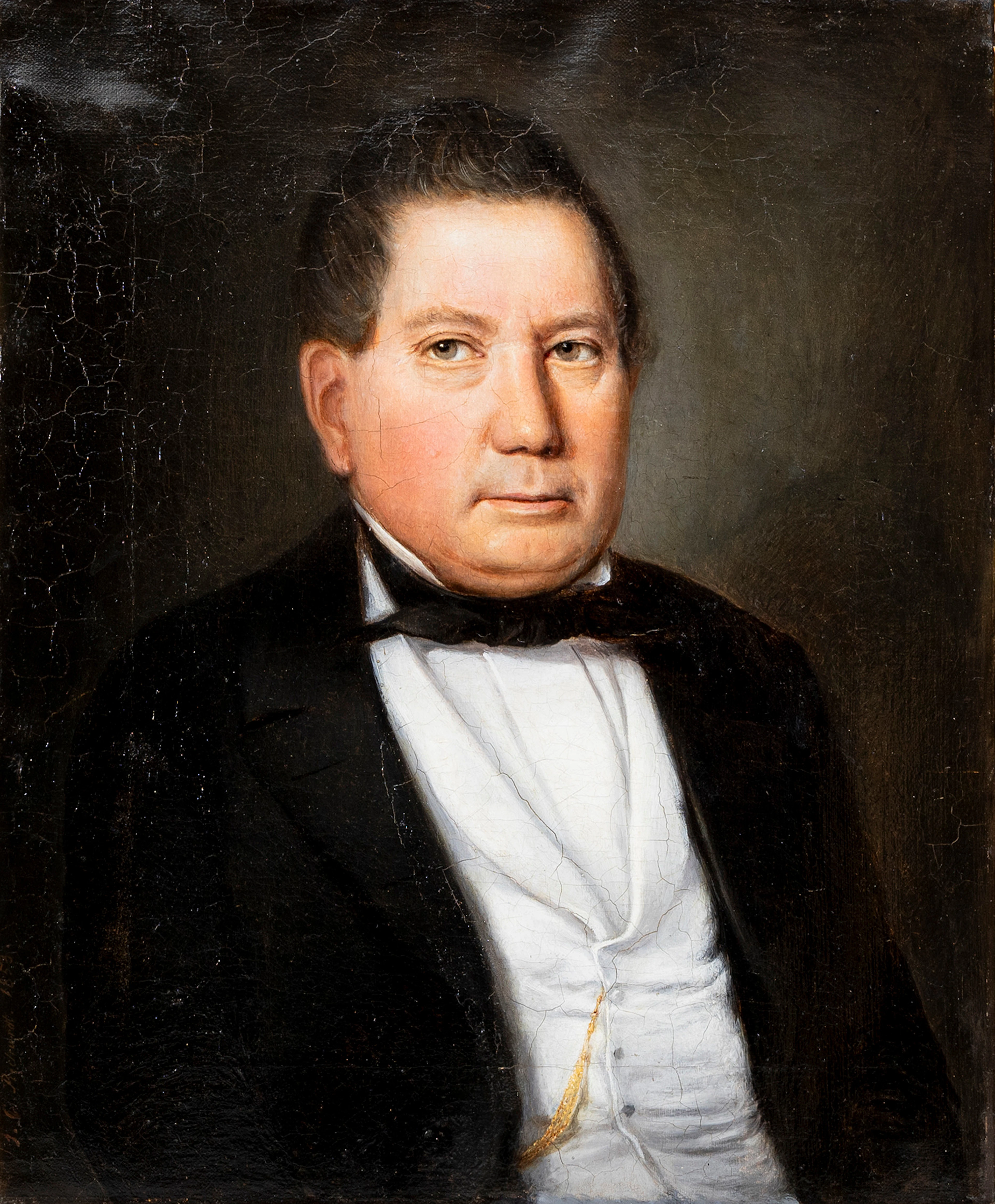 JOHAN CARL RICHARDT 1816-1887. Porträtt av Christian Bergh, olja på