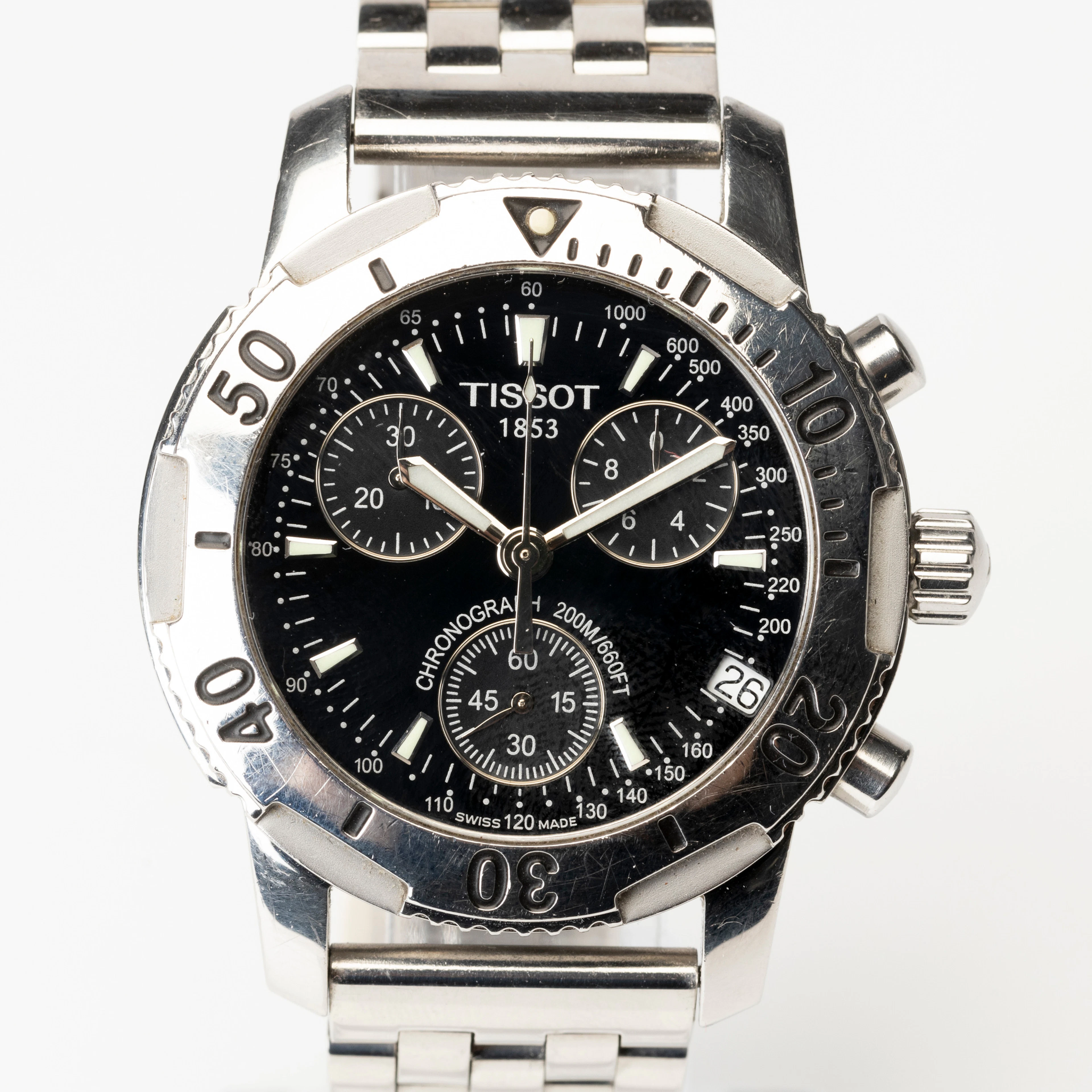 TISSOT, PRS 200, armbandsur, kronograf, quartz, stål, samtida.