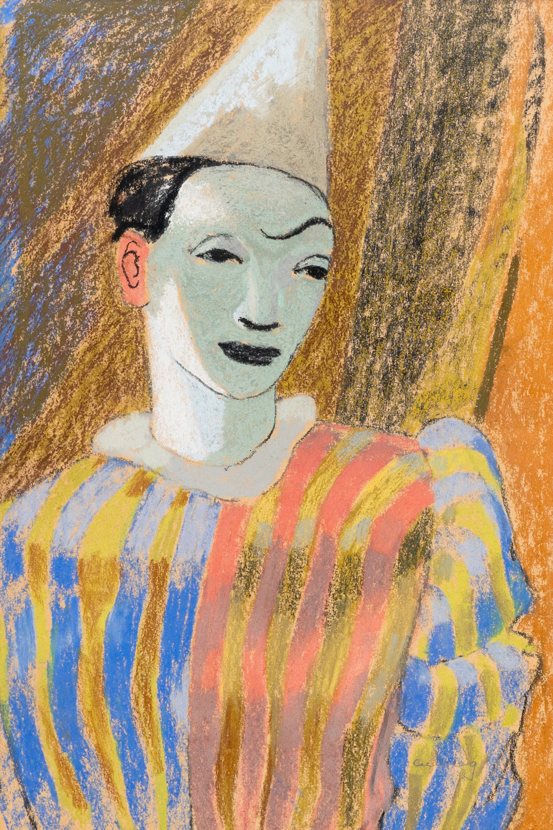 BENGT CARLBERG. Harlequin, pastell, signerad Carlberg.