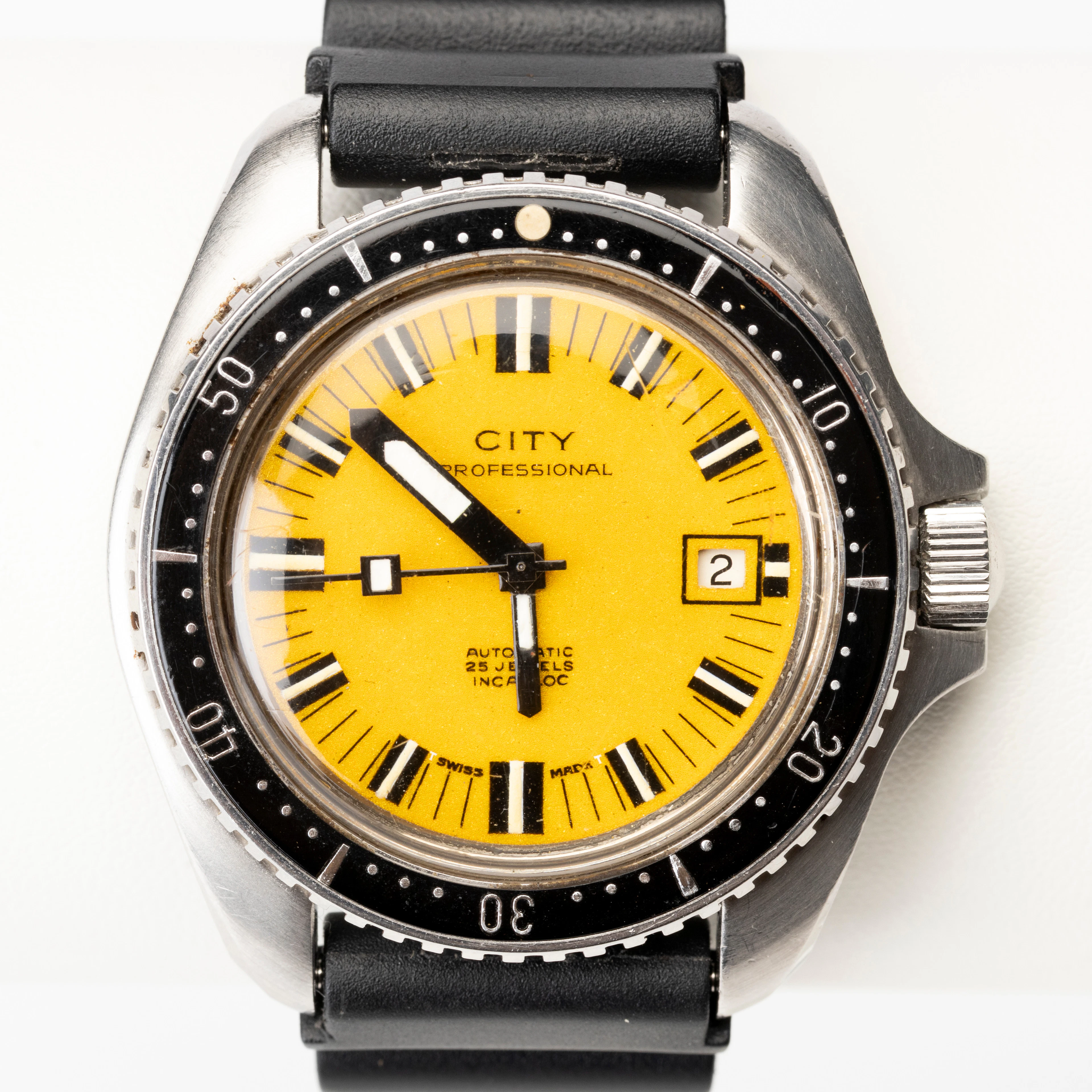 CITY Professional, armbandsur, automatisk, cal. ETA 2784, stål, 1970-tal.