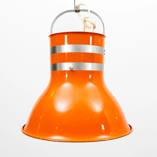 PER SUNDSTEDT. Taklampa, "Hinken", typ 1541, orangelackerad plåt