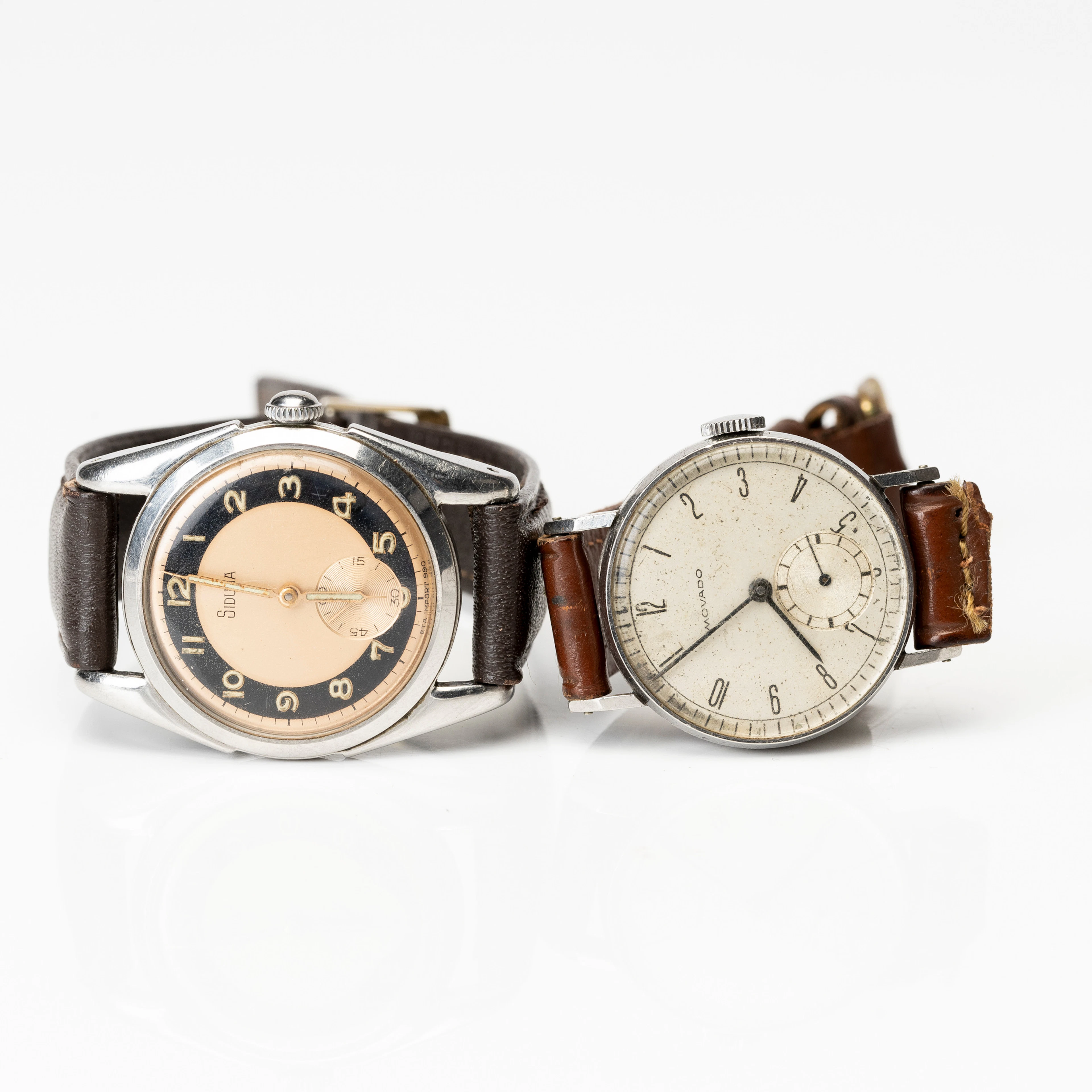ARMBANDSUR, 2 st, Movado samt Siduna, 1940-/1950-tal.