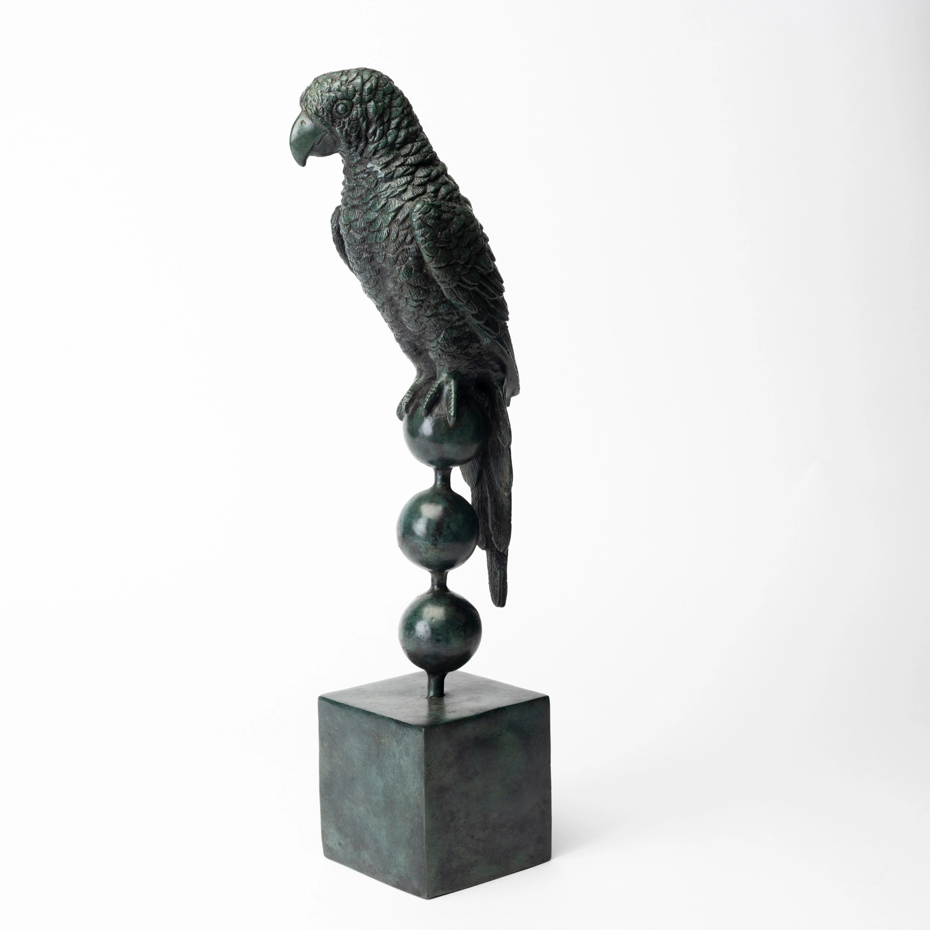 ANDREAS WARGENBRANT. Skulptur, grönpatinerad brons, " Gossip", gjutarstämpel