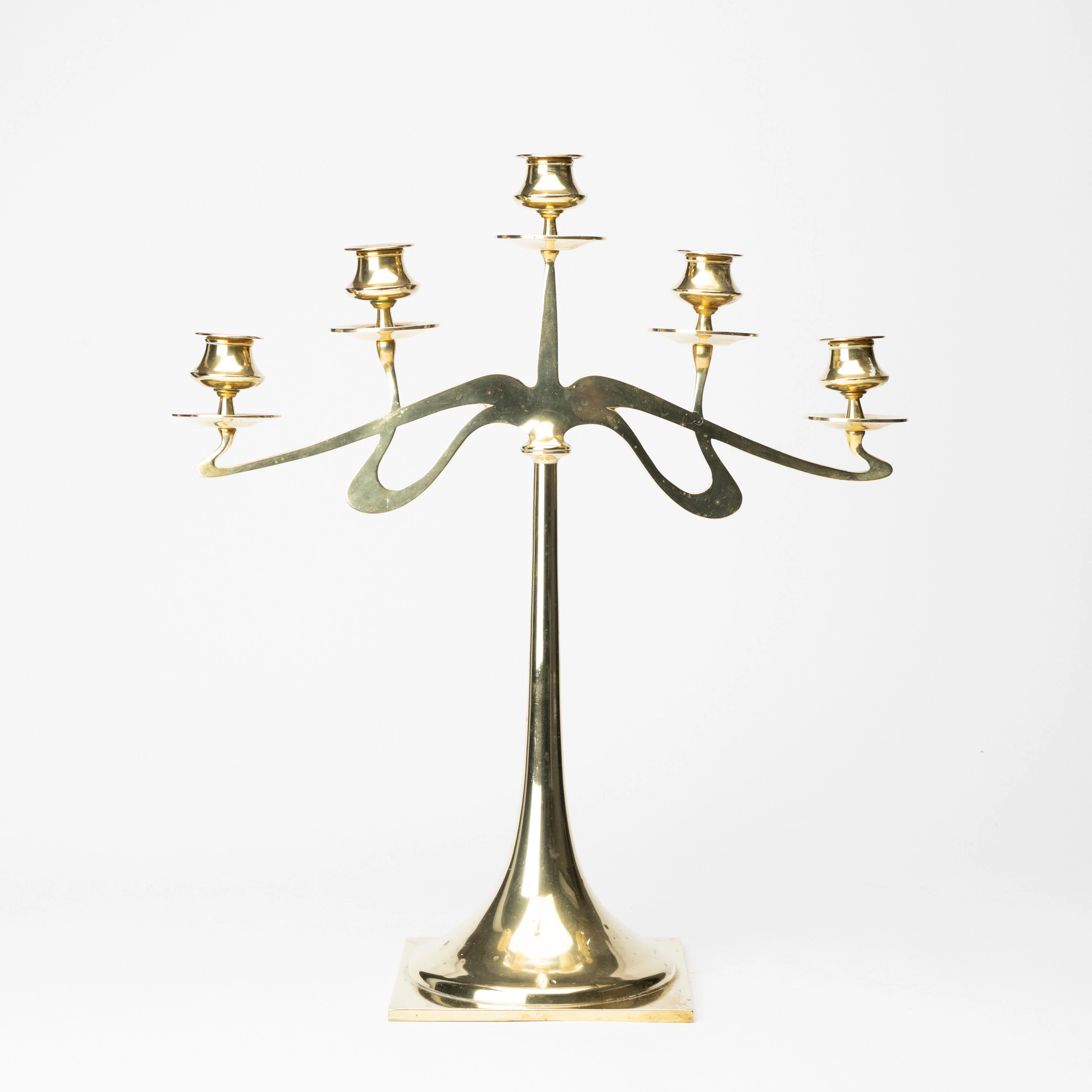 KANDELABER, Georg Wojidkow, mässing, Malmö, 1900-talets början.