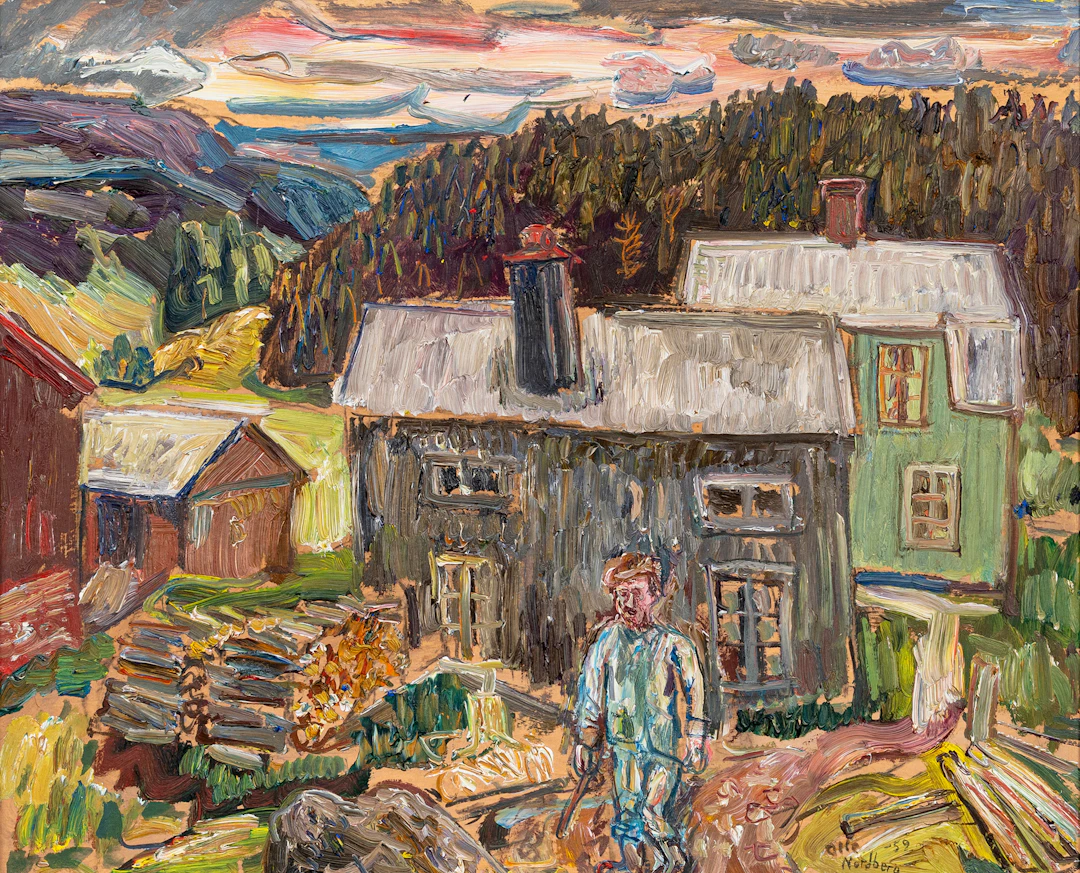 OLLE NORDBERG. figurativ komposition, olja på pannå, signerad , daterad - 59.