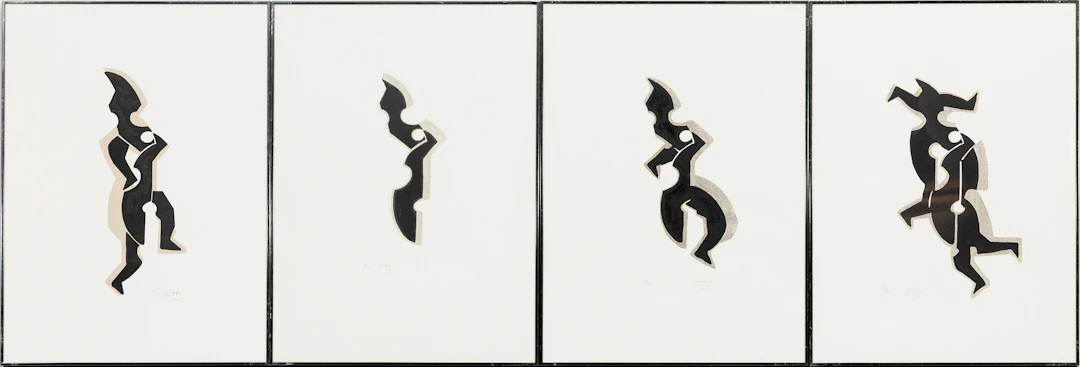 ELLI HEMBERG. 4 st , figurkompositioner, serigrafier, signerade, numrerad