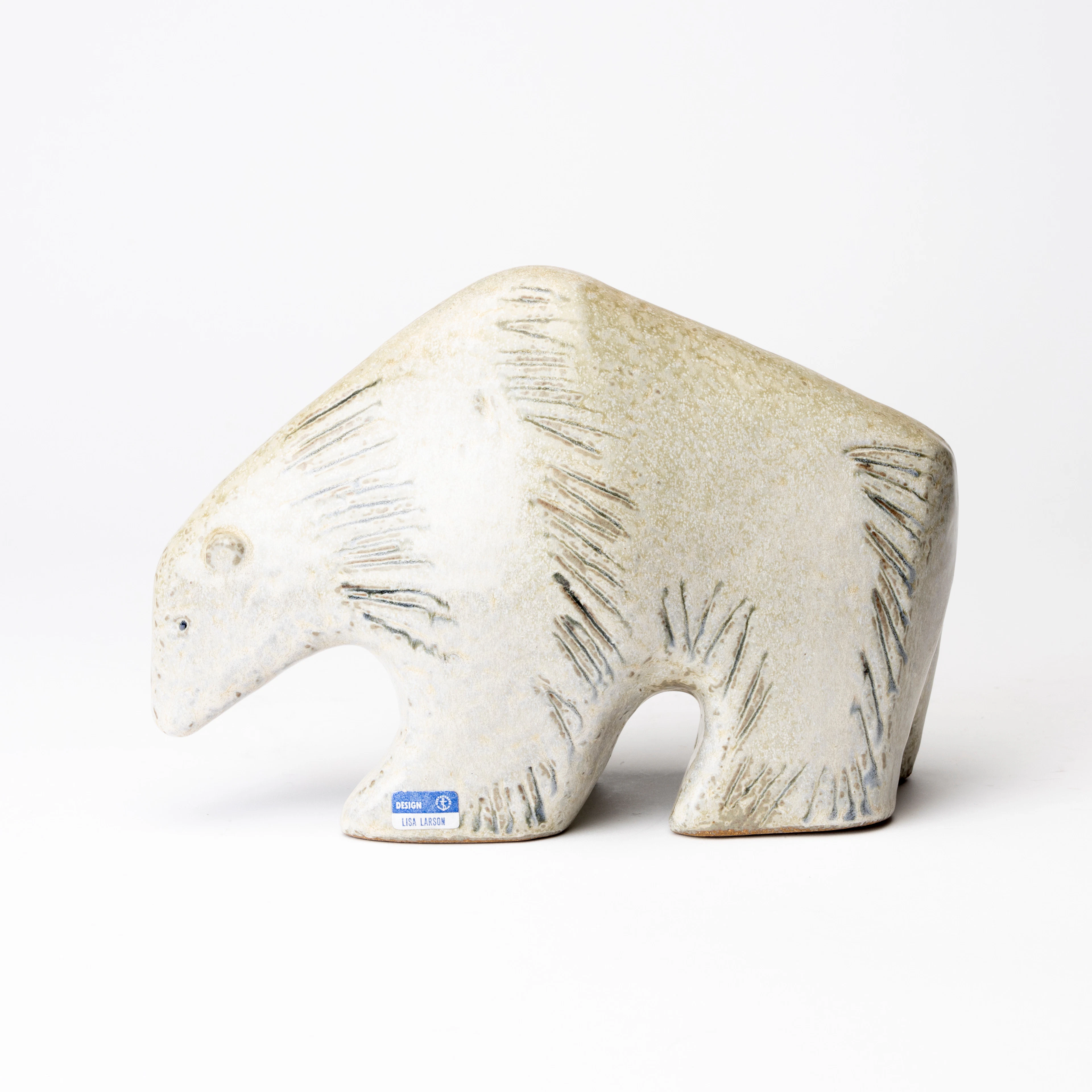 LISA LARSON. Figurin, "Isbjörn", stengods, ur serien "Stora Zoo"