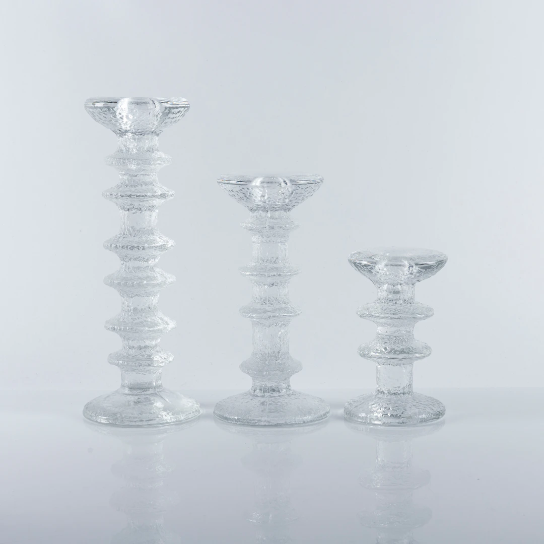 TIMO SARPANEVA. Ljusstakar, 3 stycken, "Festivo", Iittala, Finland.