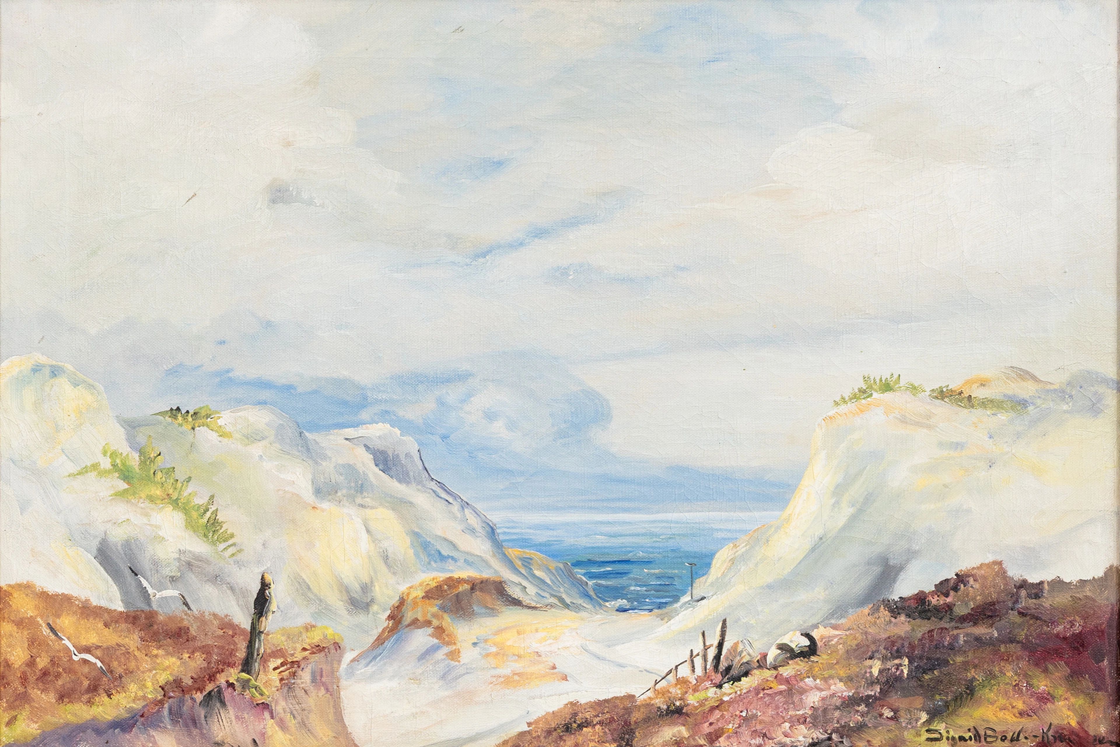 SIGRID BECH-KNUDSEN (1964-1948). Havsvik, olja på duk, signerad.