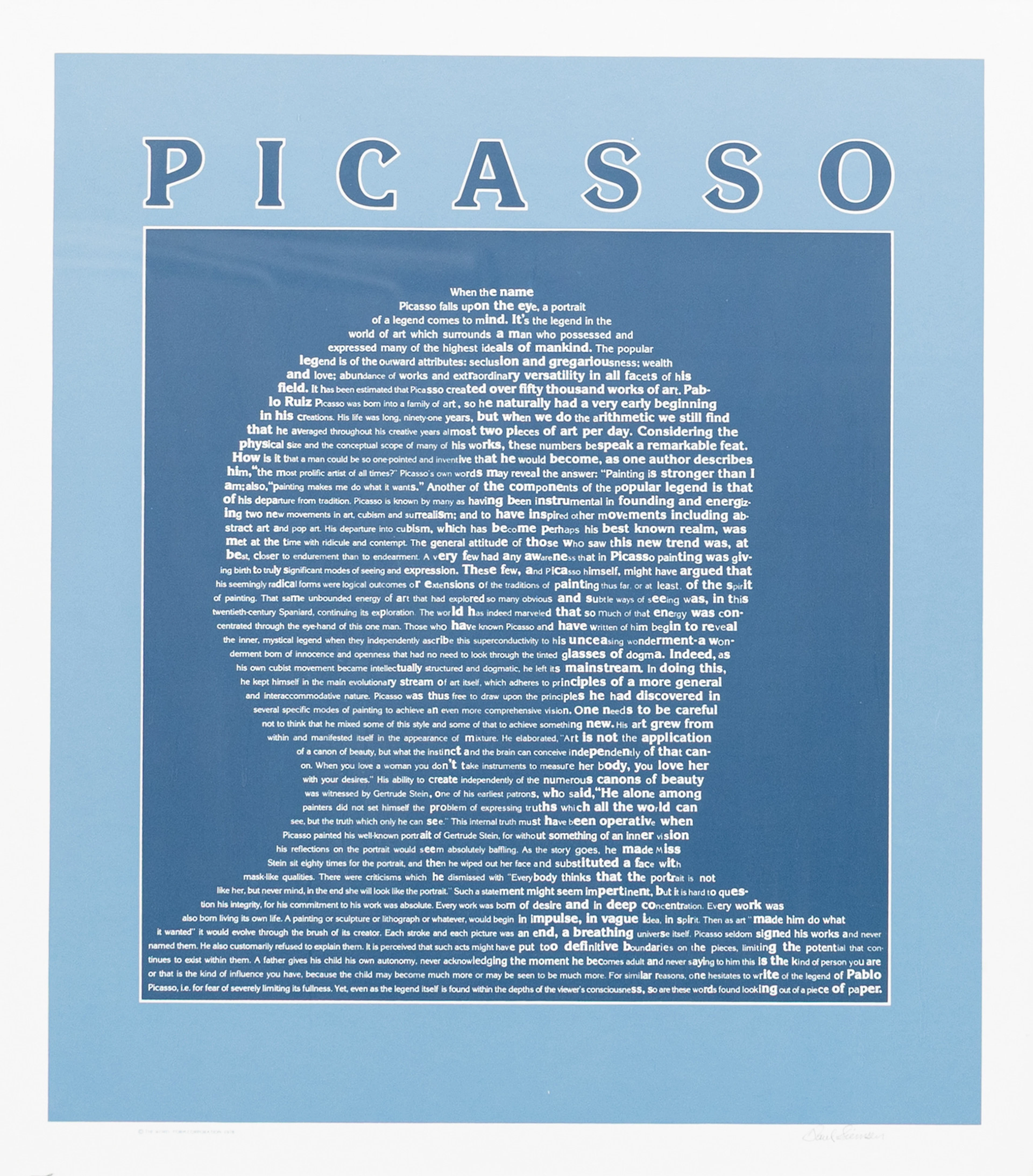 PAUL SIEMSEN. "Picasso", silkscreen, signerad, daterad i trycket 1978.