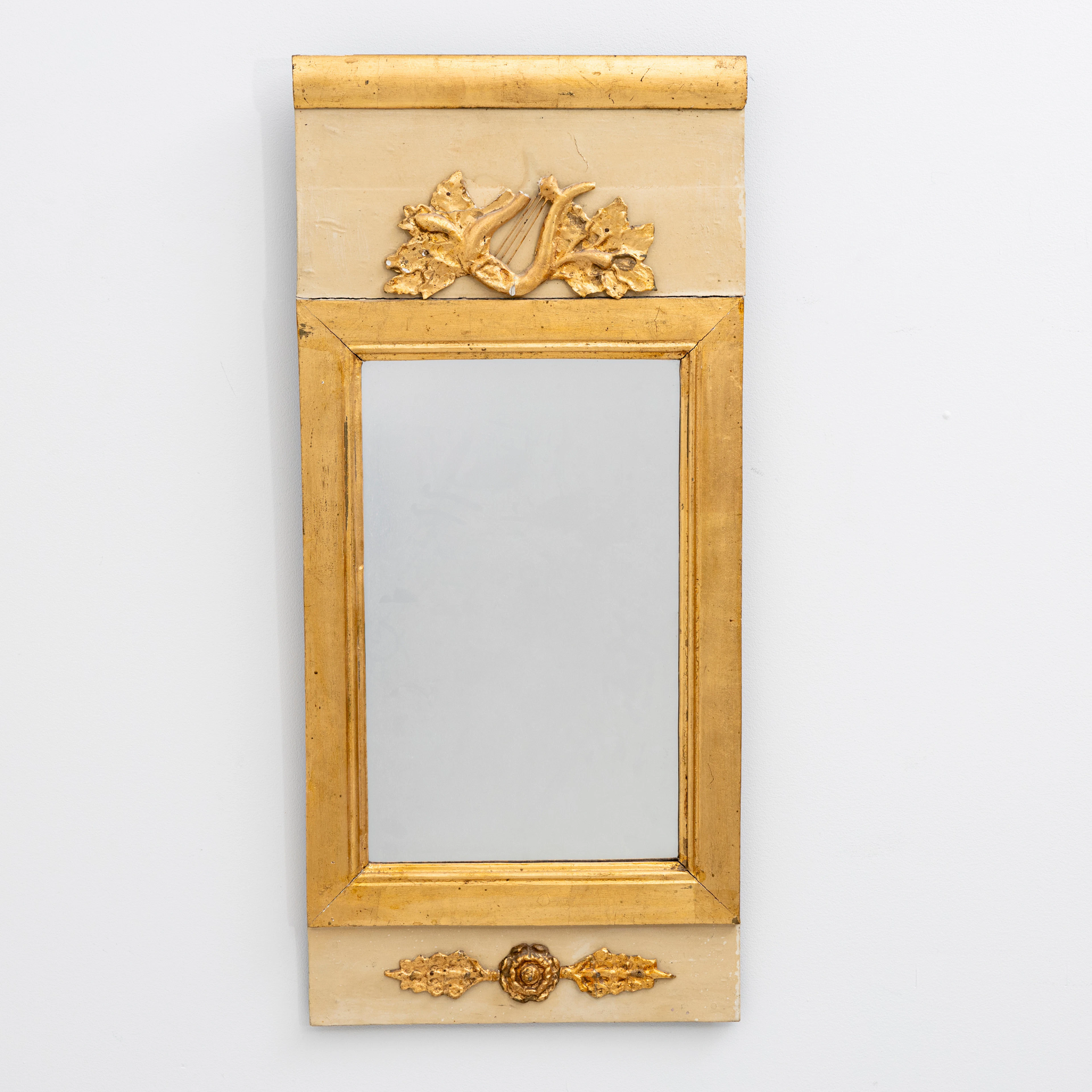 SPEGEL, delvis förgylld, empire-stil, 1900-tal.