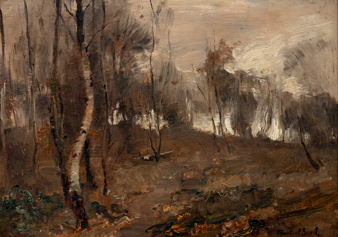 JAMES HERBERT SNELL (1861–1935). Landskap, olja på pannå, signerad