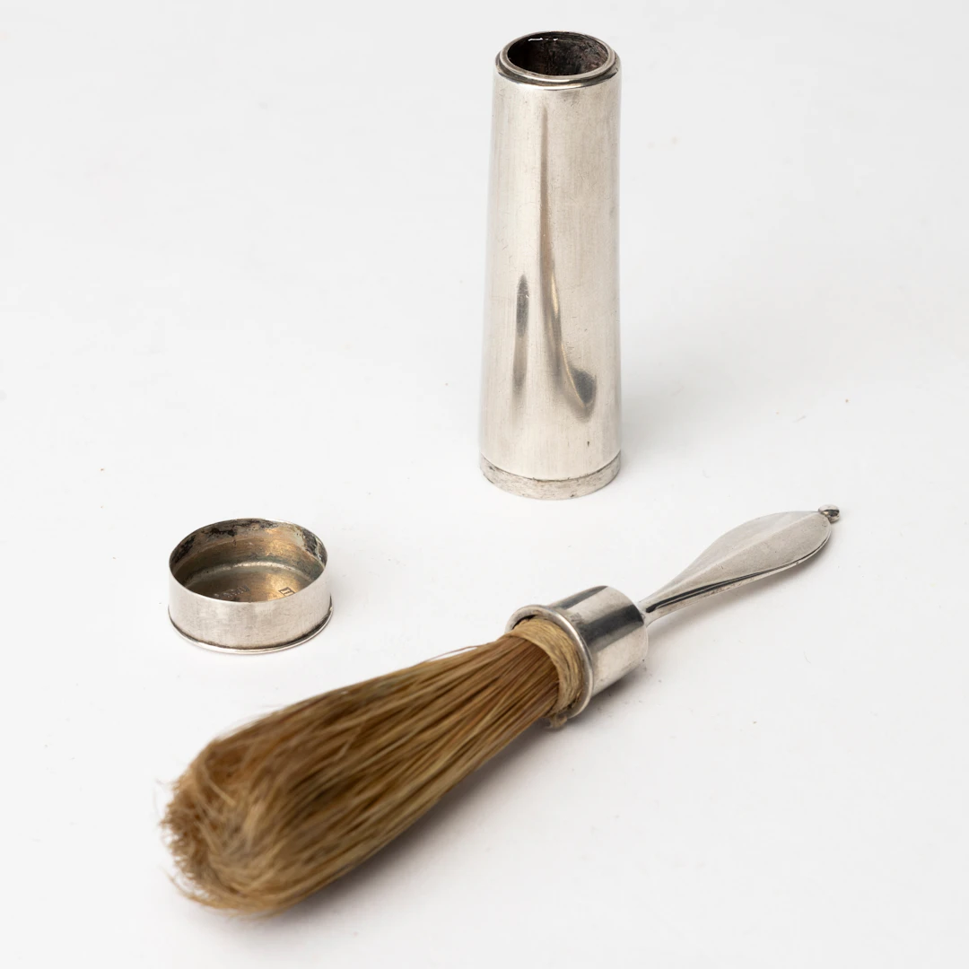 JOHAN WILHELM OHLSSON (1811-?). MUSTASCHBORSTE, silver, Lidköping, 1838.