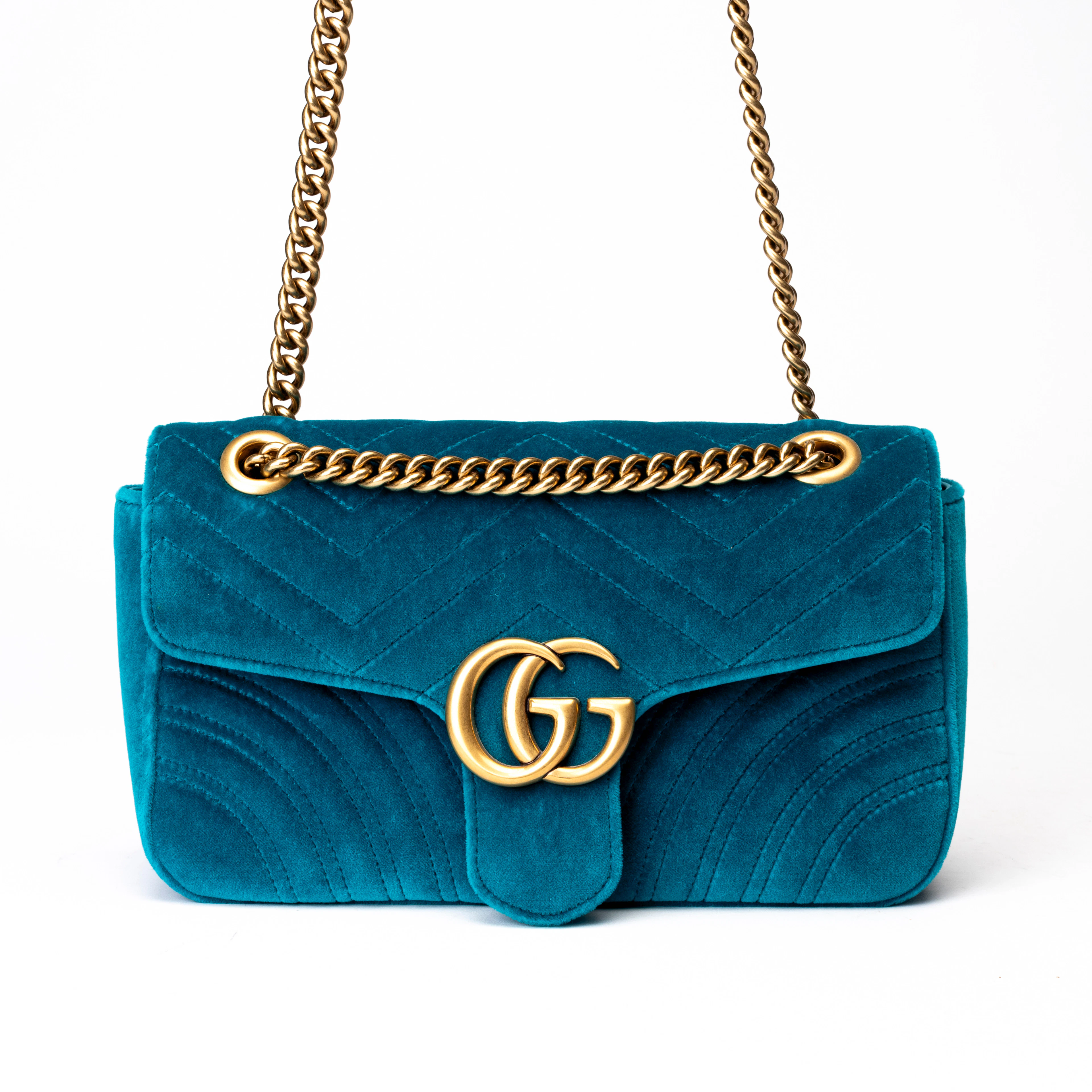 GUCCI. Handväska, "Gucci GG Small Velvet Marmont", Italien.