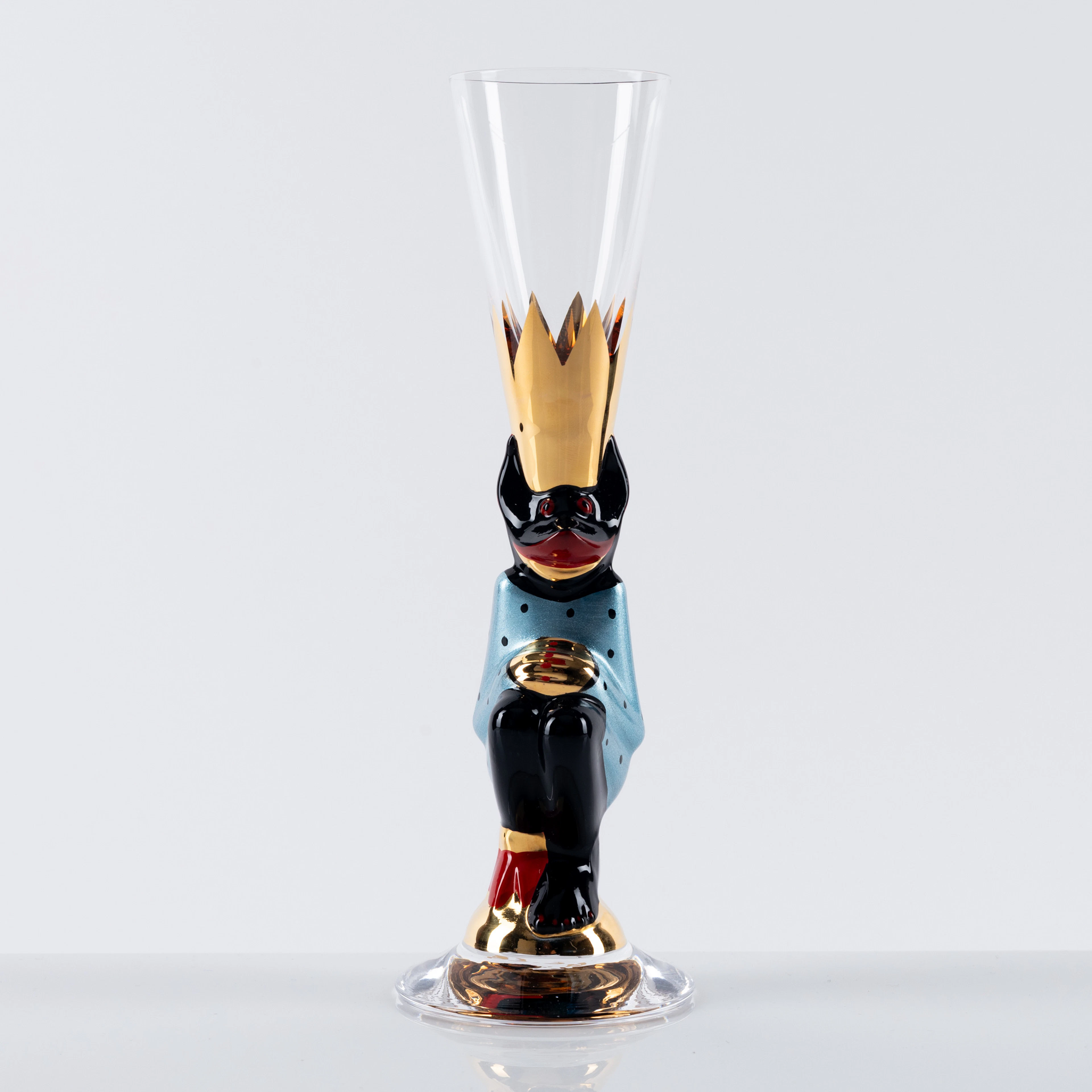 GUNNAR CYRÉN. Snapsglas, "Djävulsglas", turkos metallic, Nobelservisen