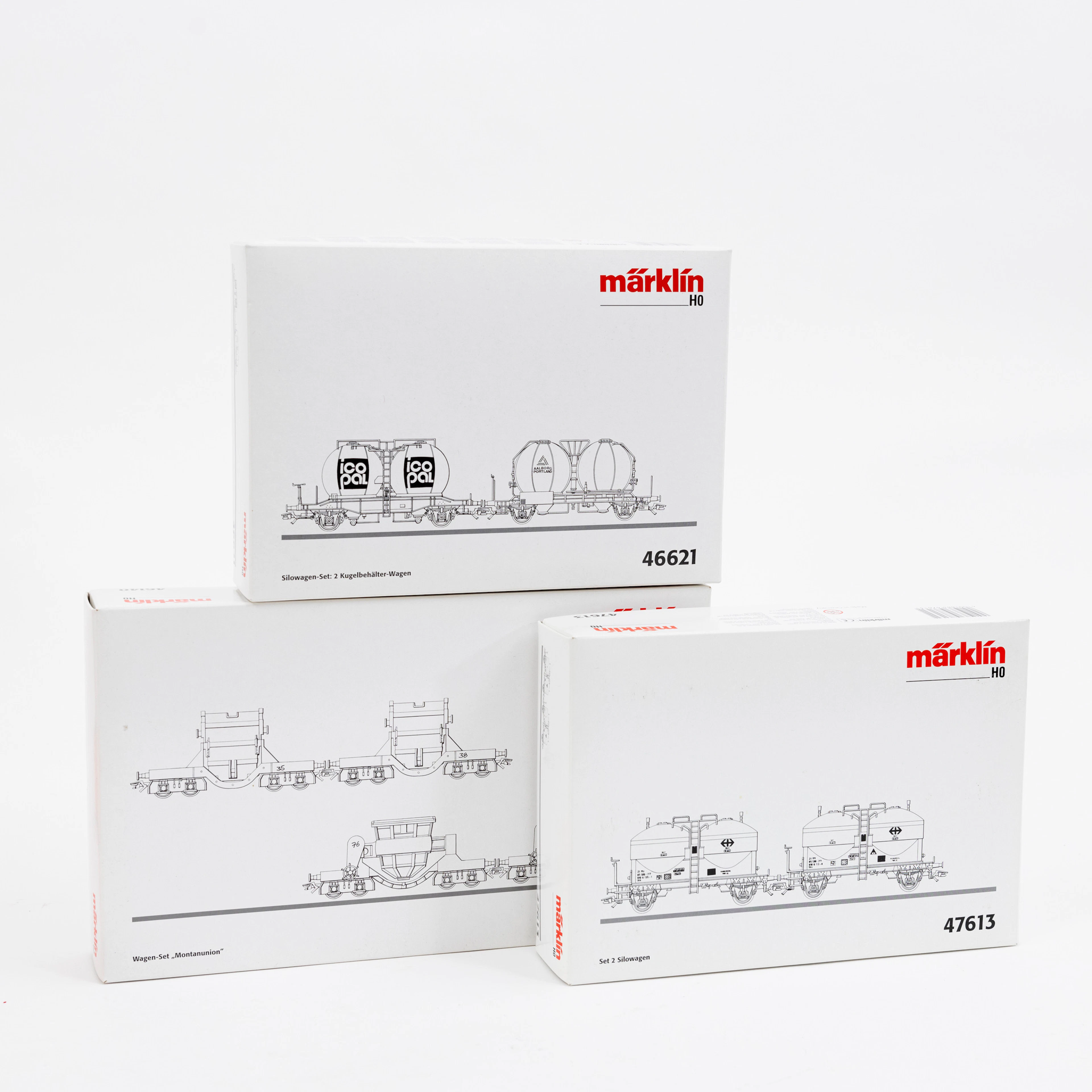 MÄRKLIN 3 satser med vagnar, 46140, 46621 och 47613, totalt 8 vagnar