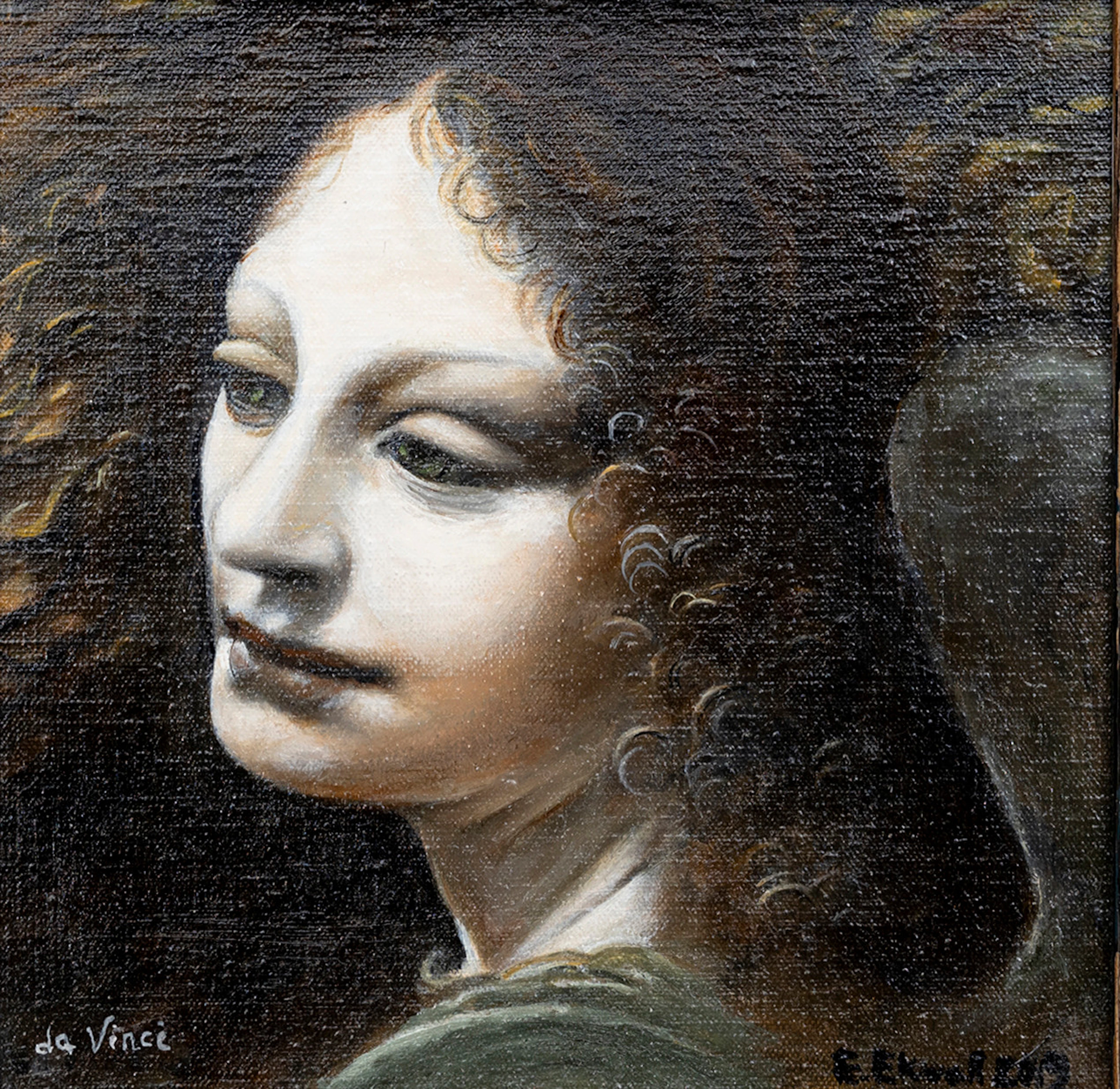 ELISABETH EKWALL. " Da Vinci" olja på duk, signerad, daterad 2019.