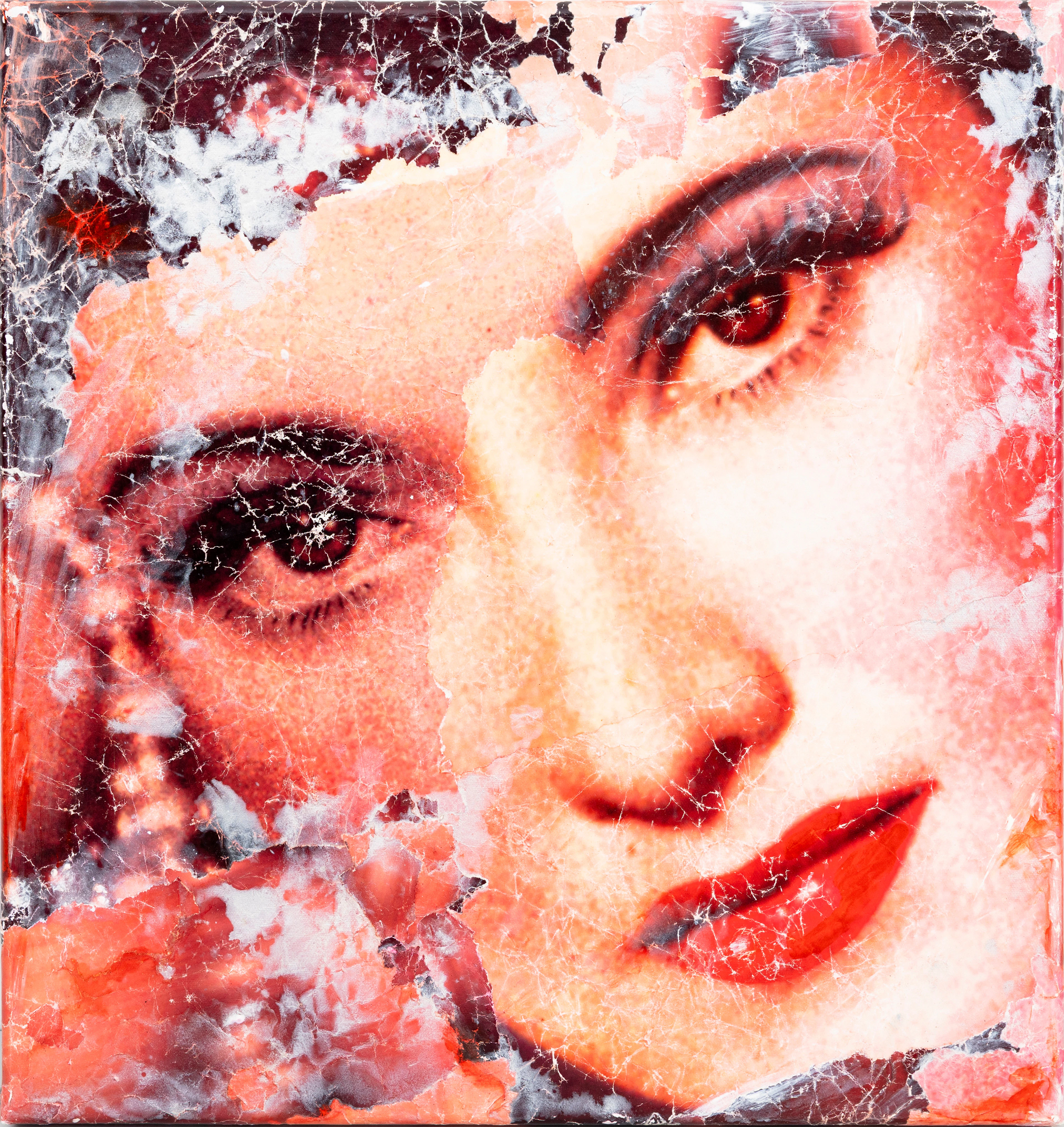 MARIA LARKMAN (FÖDD 1964). Porträtt, mixed media, signerad, daterad 2006.