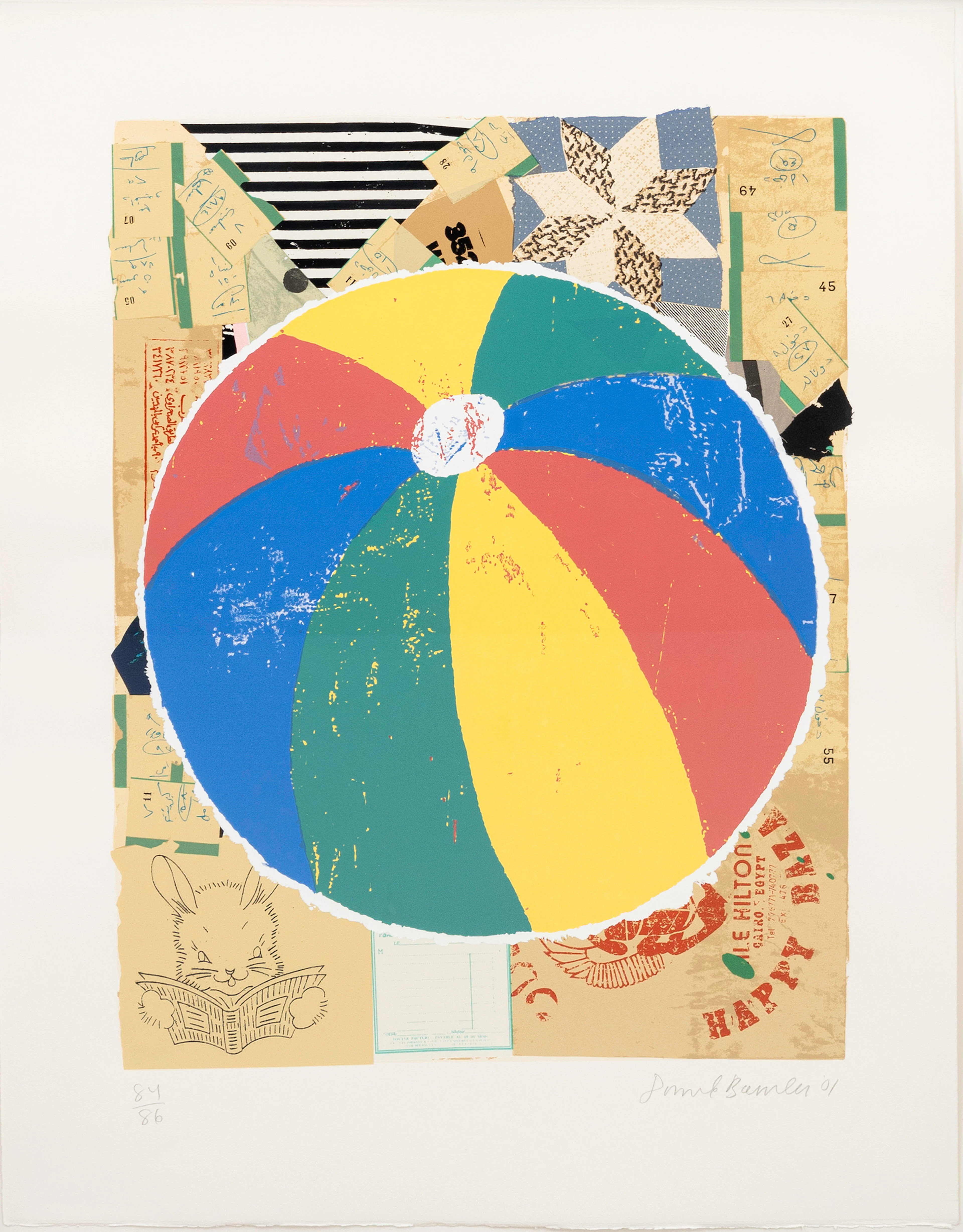 DONALD BAECHLER (1956-2022). "Beachball", färgserigrafi, ur serien