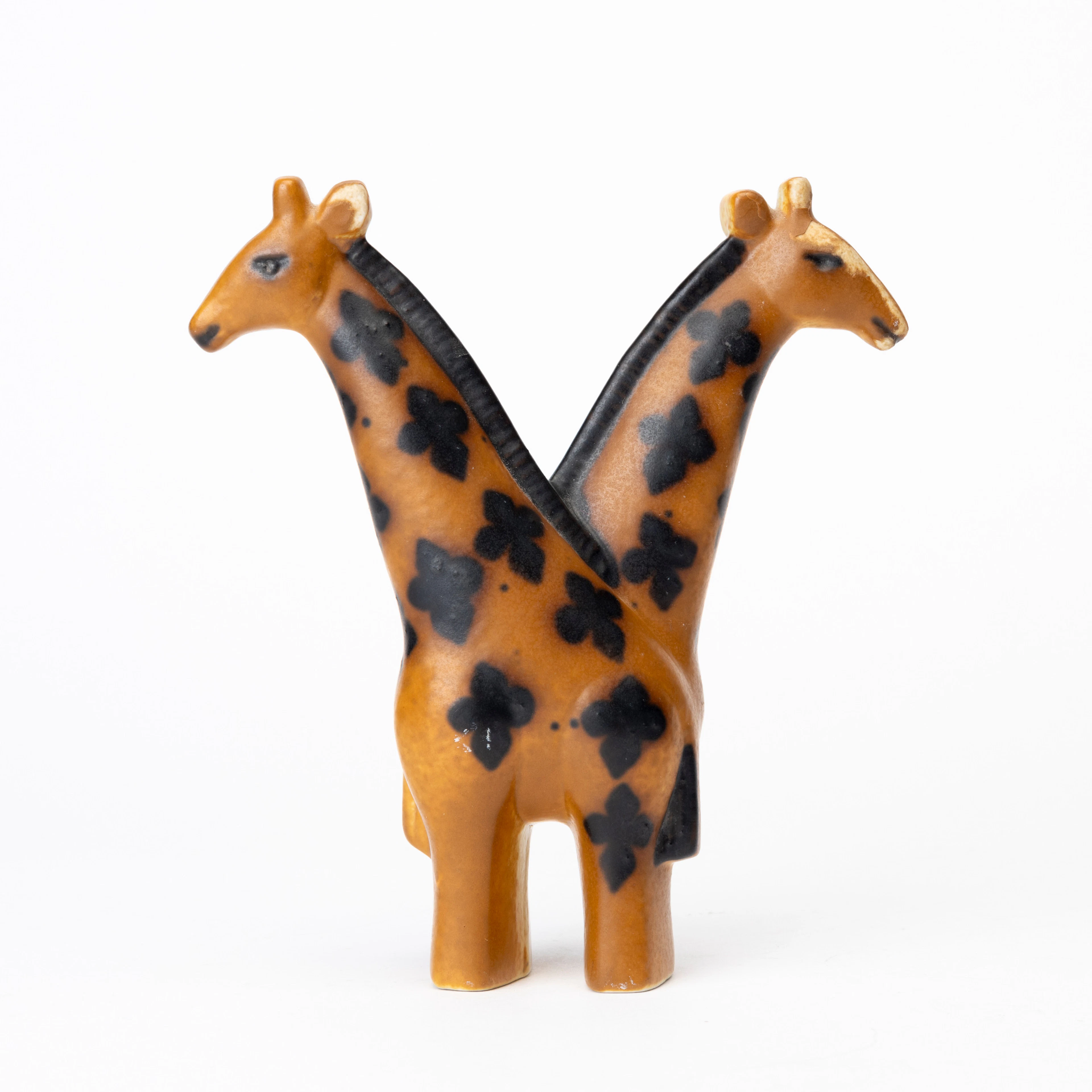 LISA LARSON. Figurin, Giraffpar stengods, ur serien "Noaks Ark", stömpemärkt