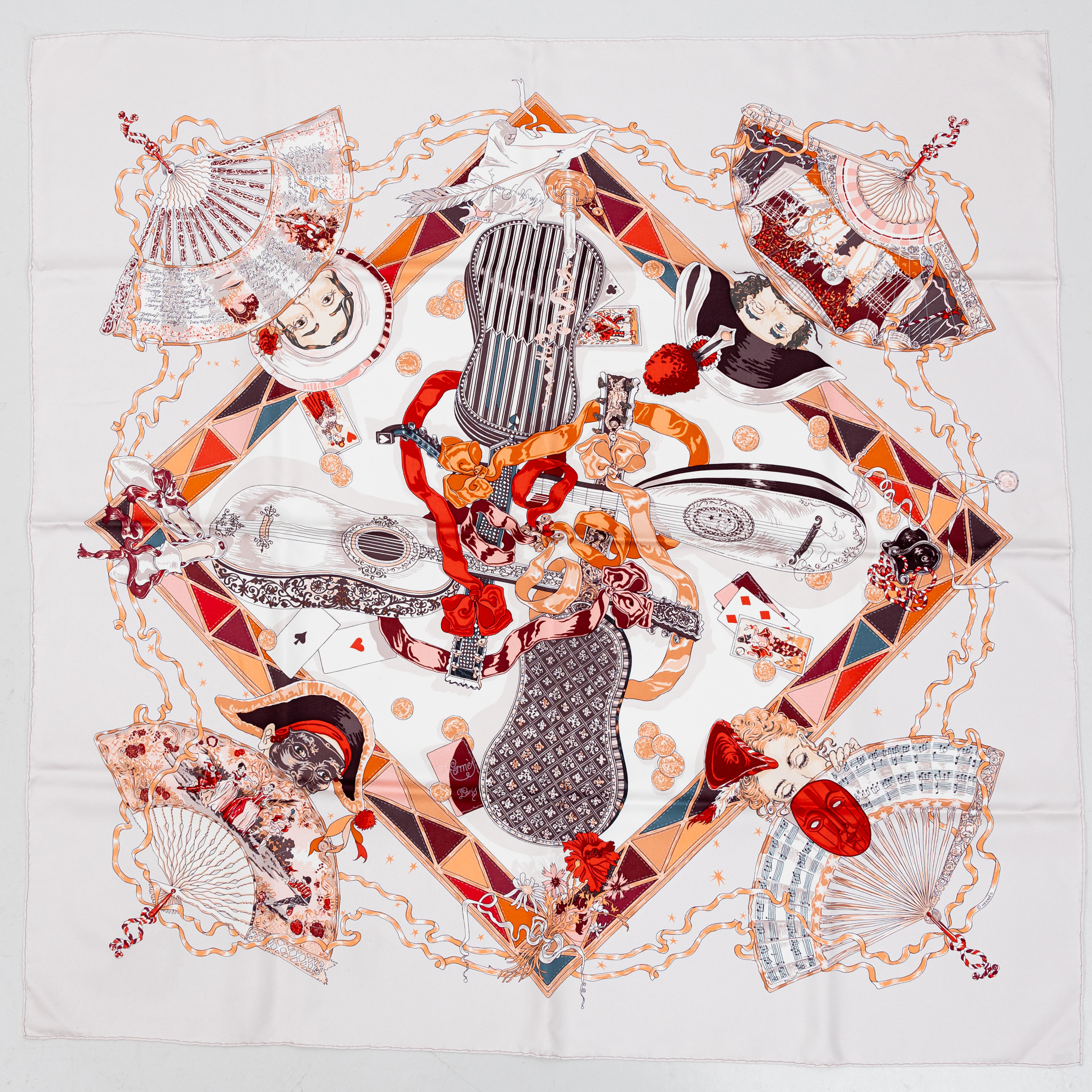 HERMÈS. Scarf, "Mon Amie Pierrot (Au Claire de la Lune)", design Sandra