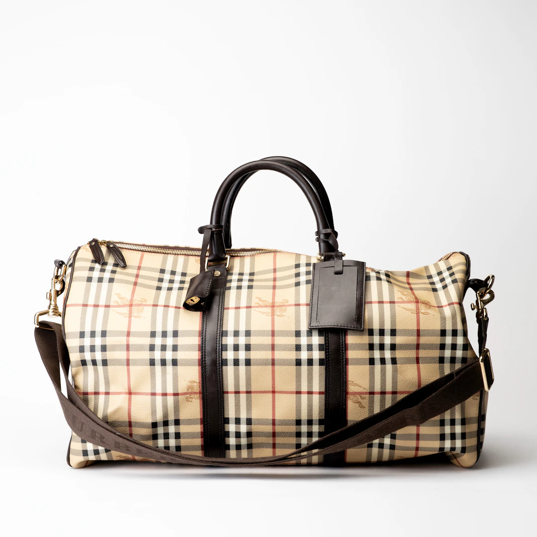 BURBERRY. Weekendbag, "Nova Check/Haymarket Check duffel bag 50"
