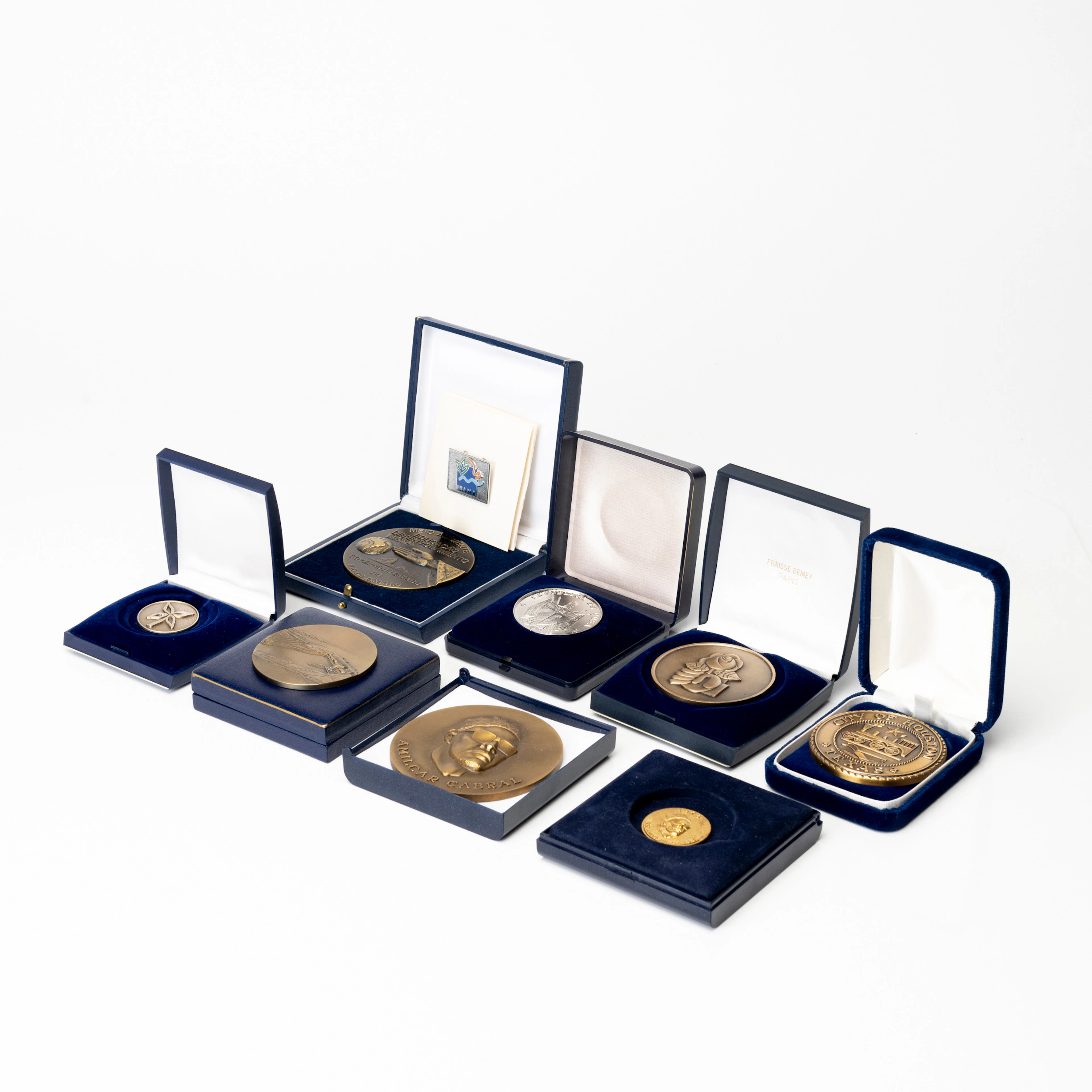 SAMLING MEDALJER, brons, koppar, nickel, 1900-tal.