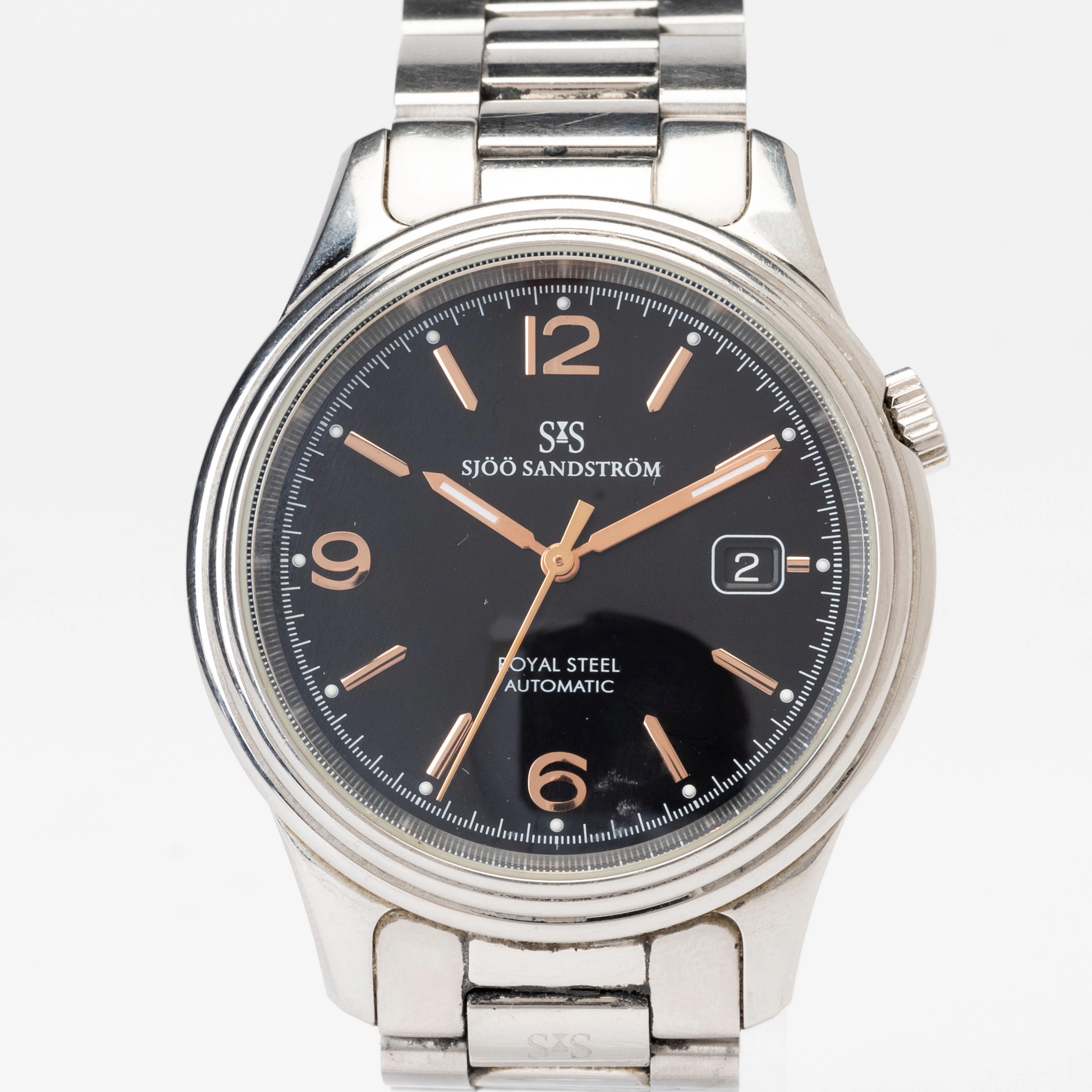 SJÖÖ SANDSTRÖM. Royal Steel 41, armbandsur, automatisk, SS-1841-1