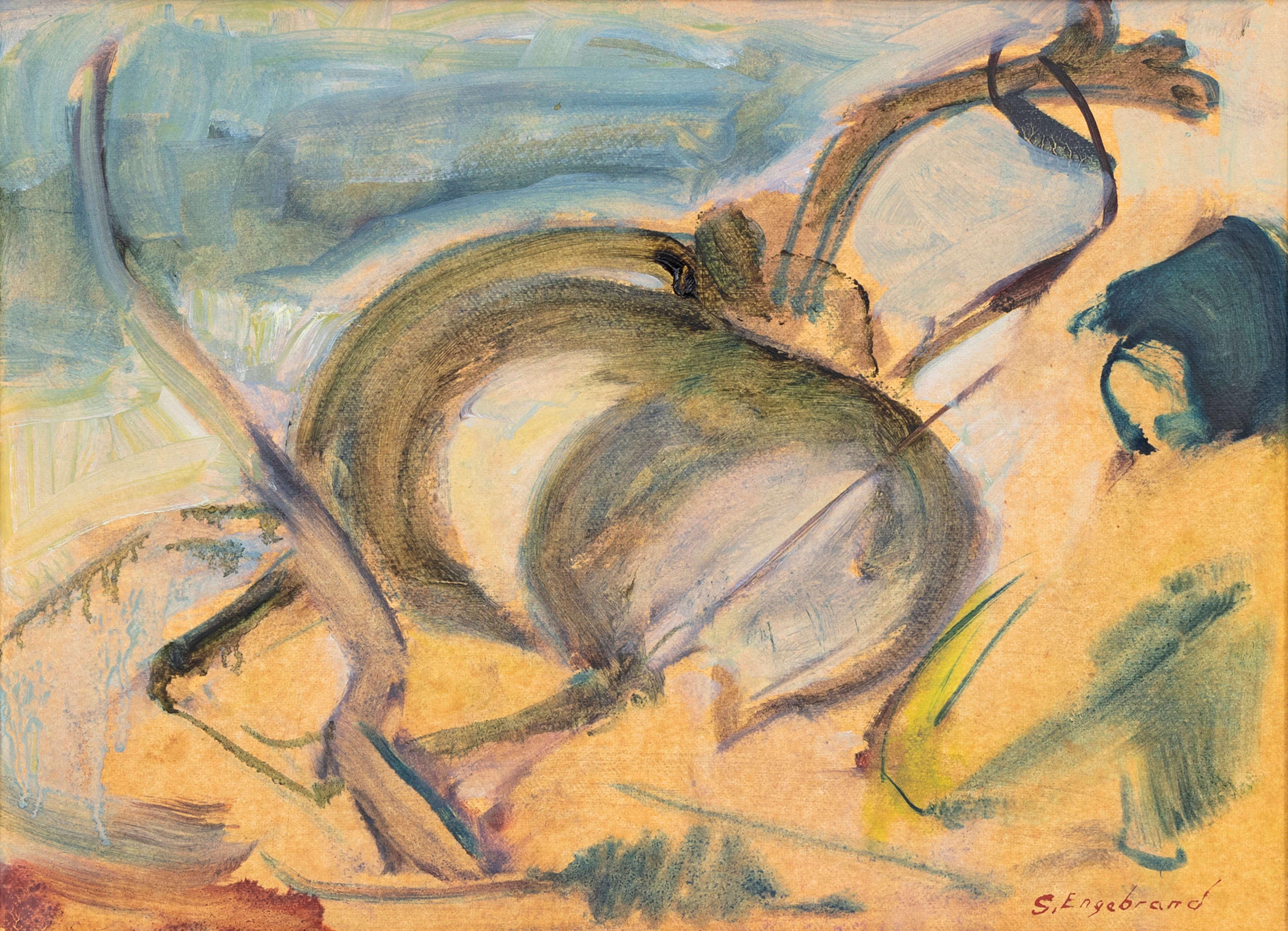 SVEN ENGEBRAND (1920-99). Abstrakt komposition, akvarell, signerad