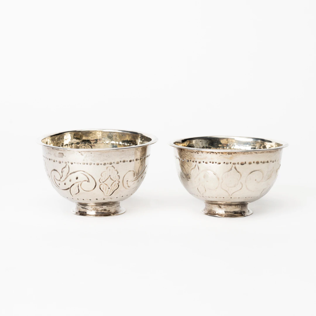 PETTER GILLBERG (VERKSAM 1764-1806). 1 par supkoppar, silver, Varberg