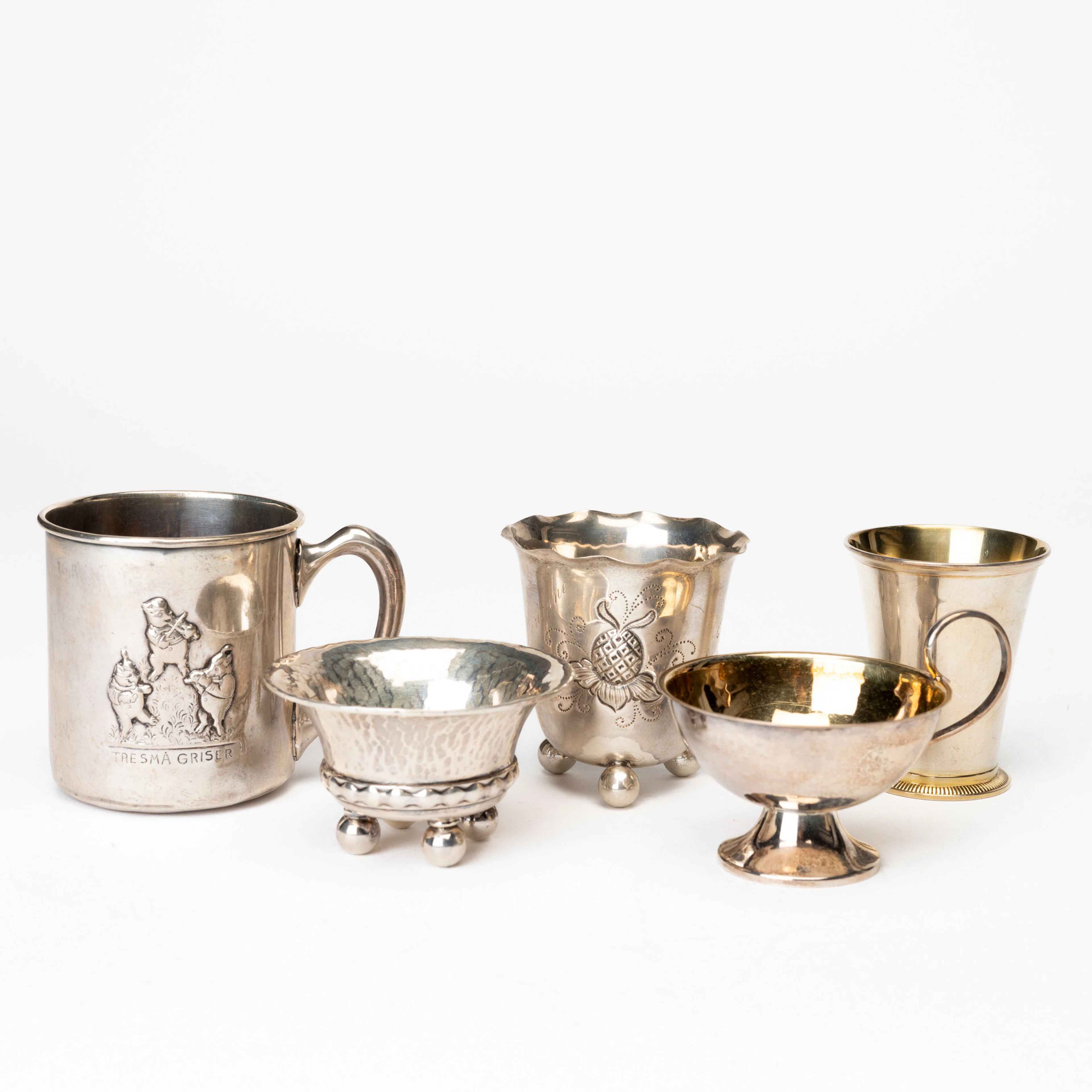 DIVERSE SILVER, 5 delar, bla bla K Andersson, 1900-tal.