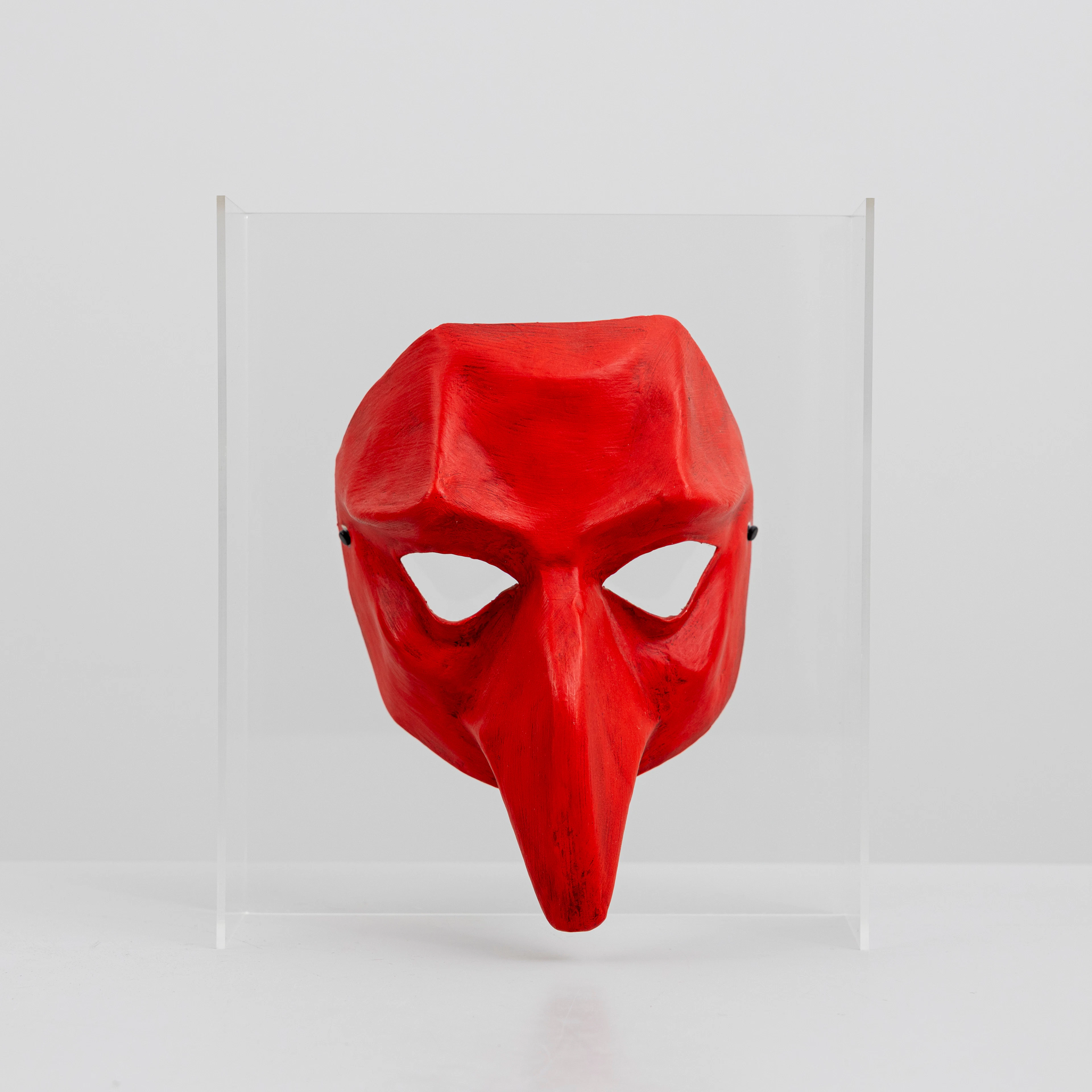 REPRODUKTION, "Pulcinella", mask, Papier-mâché samt plexiglas, kopia
