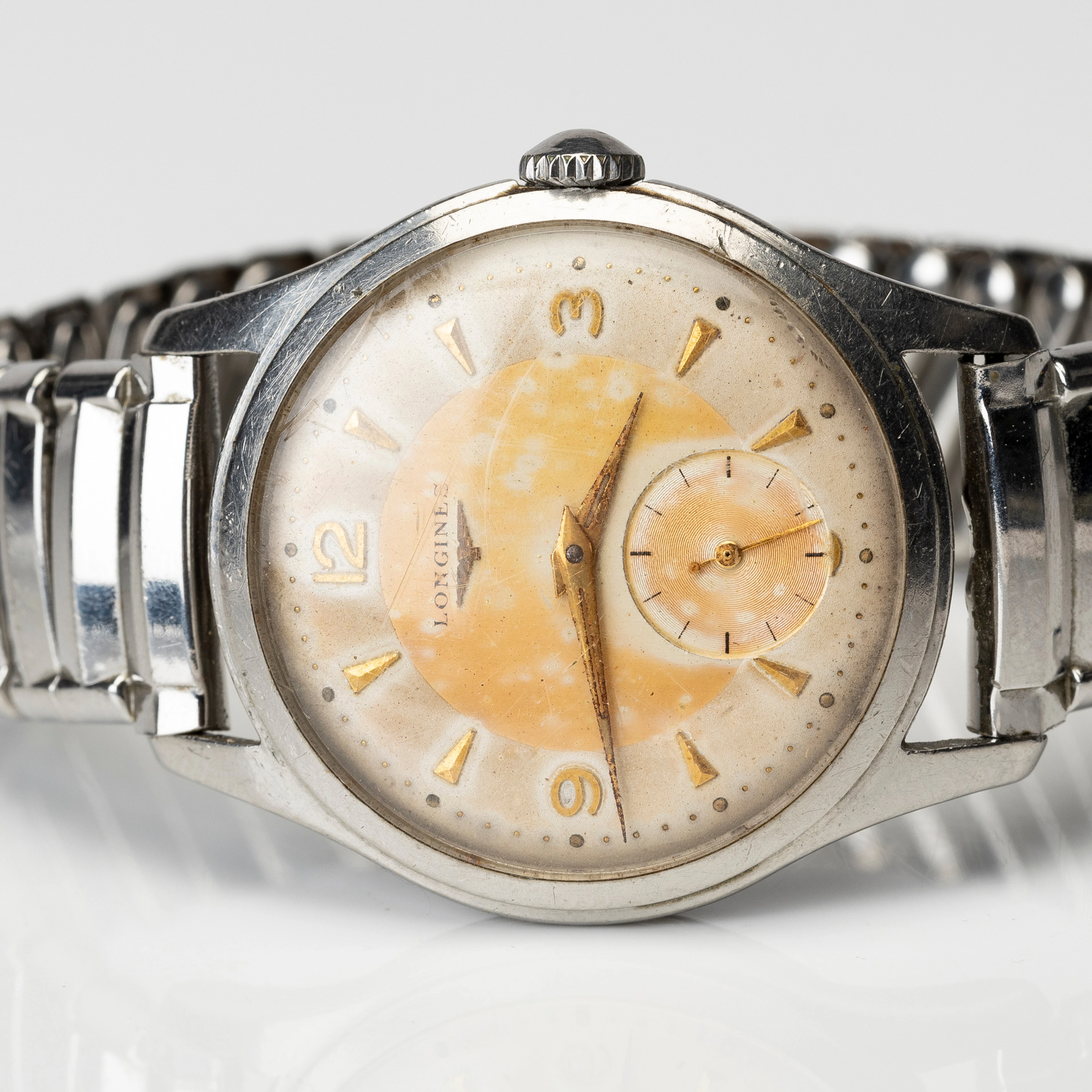 LONGINES, armbandsur, manuell, cal. 12.68Z, stål, 1950-tal.