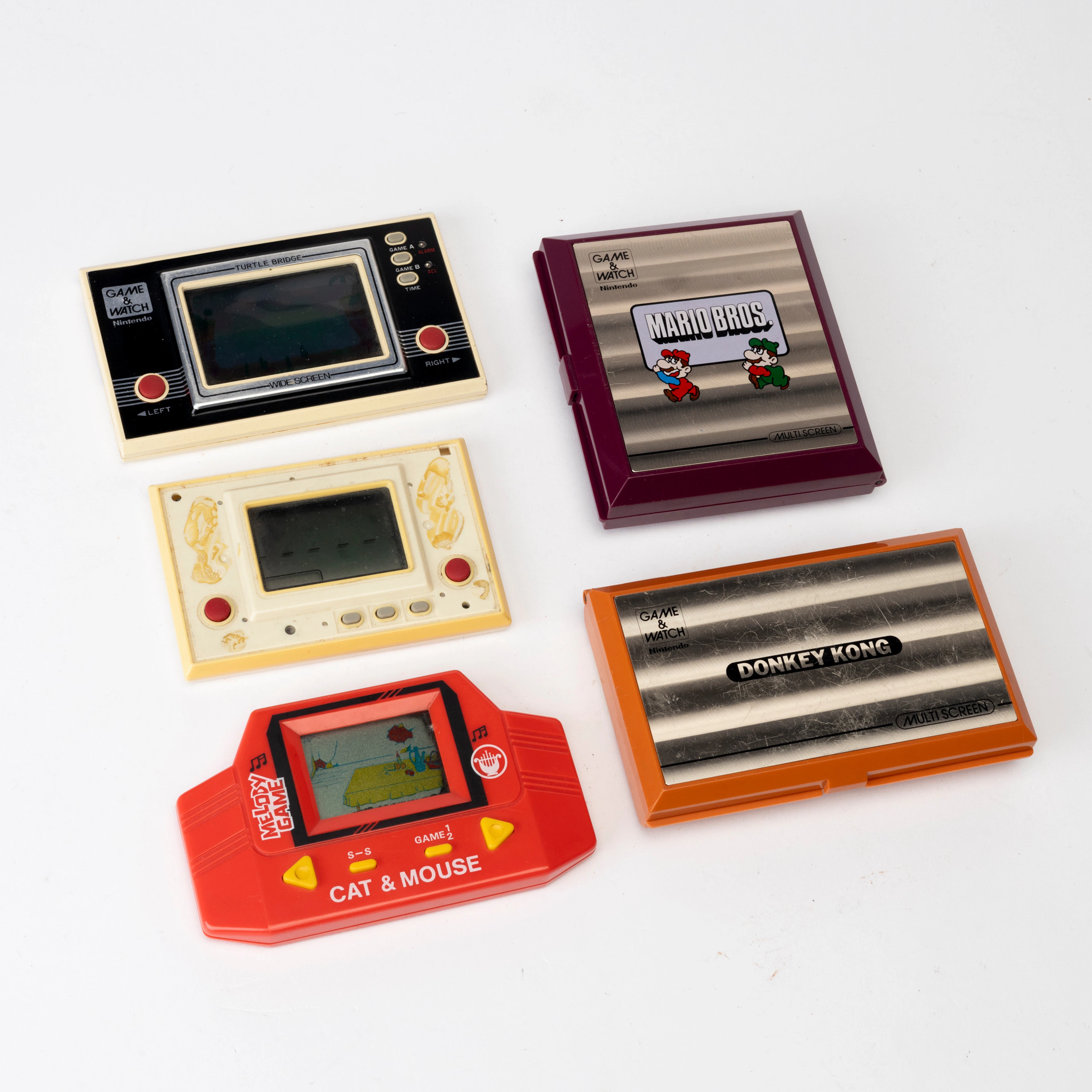 GAME & WATCH, 4 bla. Donkey Kong, Mario Bros, NINTENDO, 1980-tal.