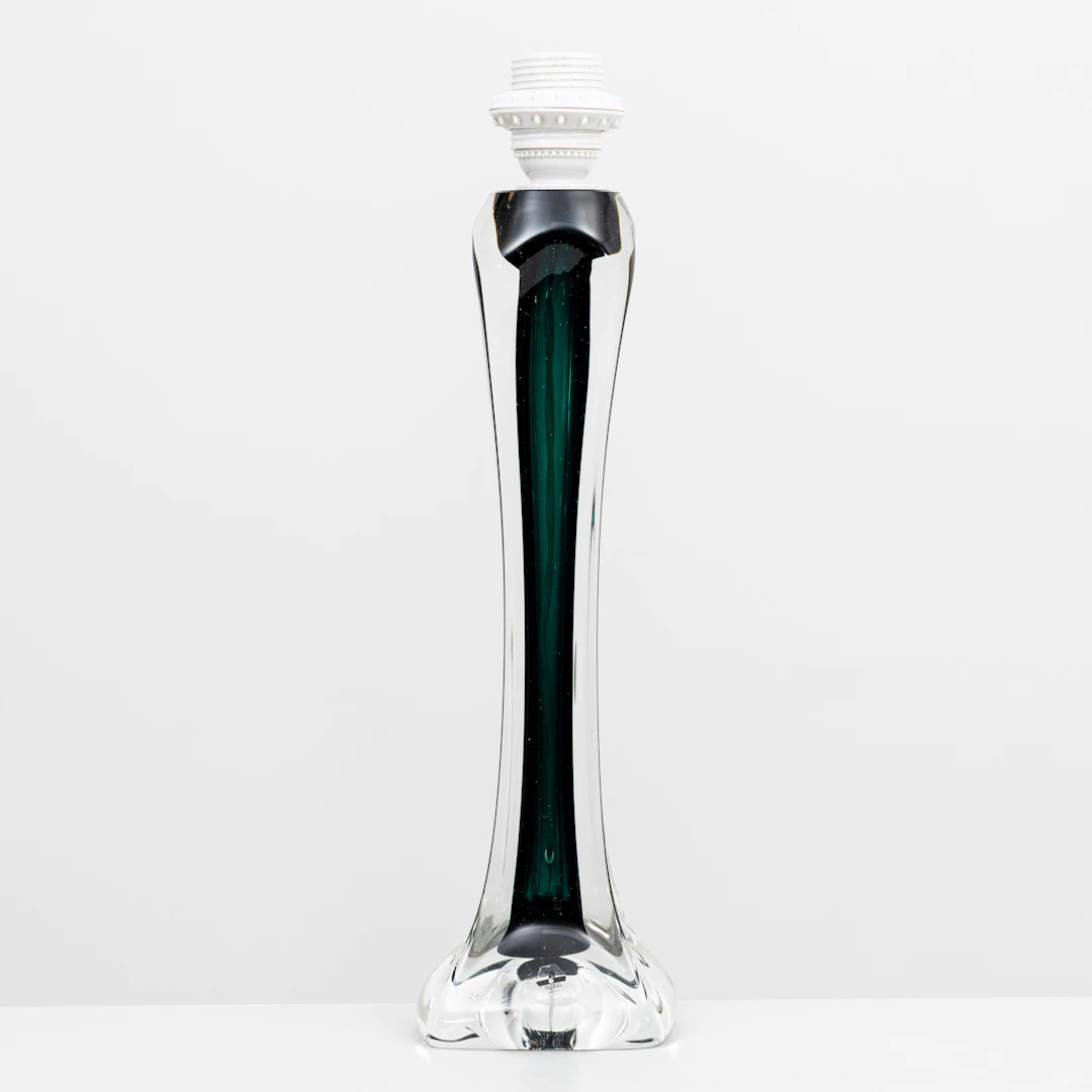PAUL KEDELV. Bordslampa, glas, Flygsfors, signerad.
