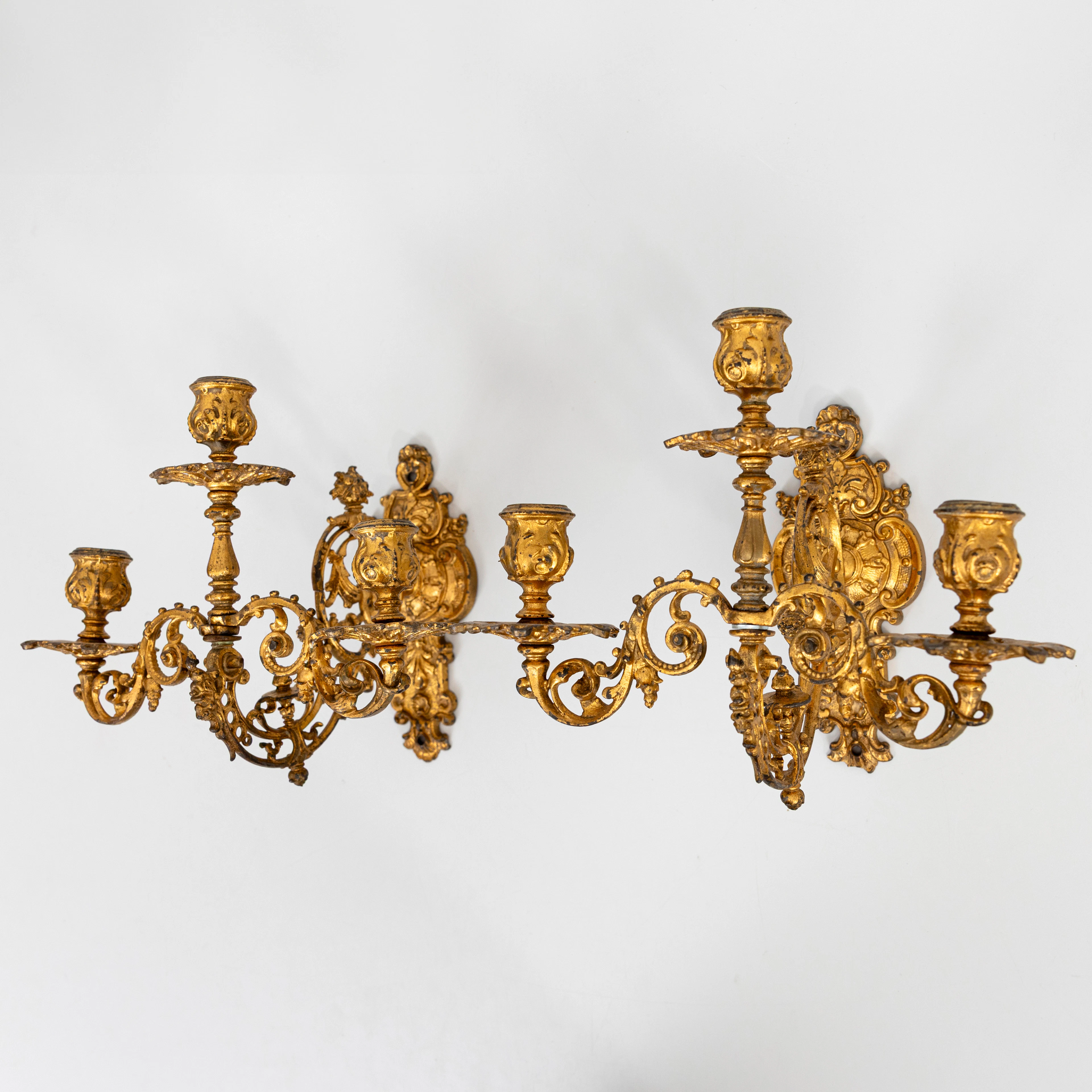 VÄGGAPPLIQUER, ett par, nyrenässans, 1800-talets andra hälft.