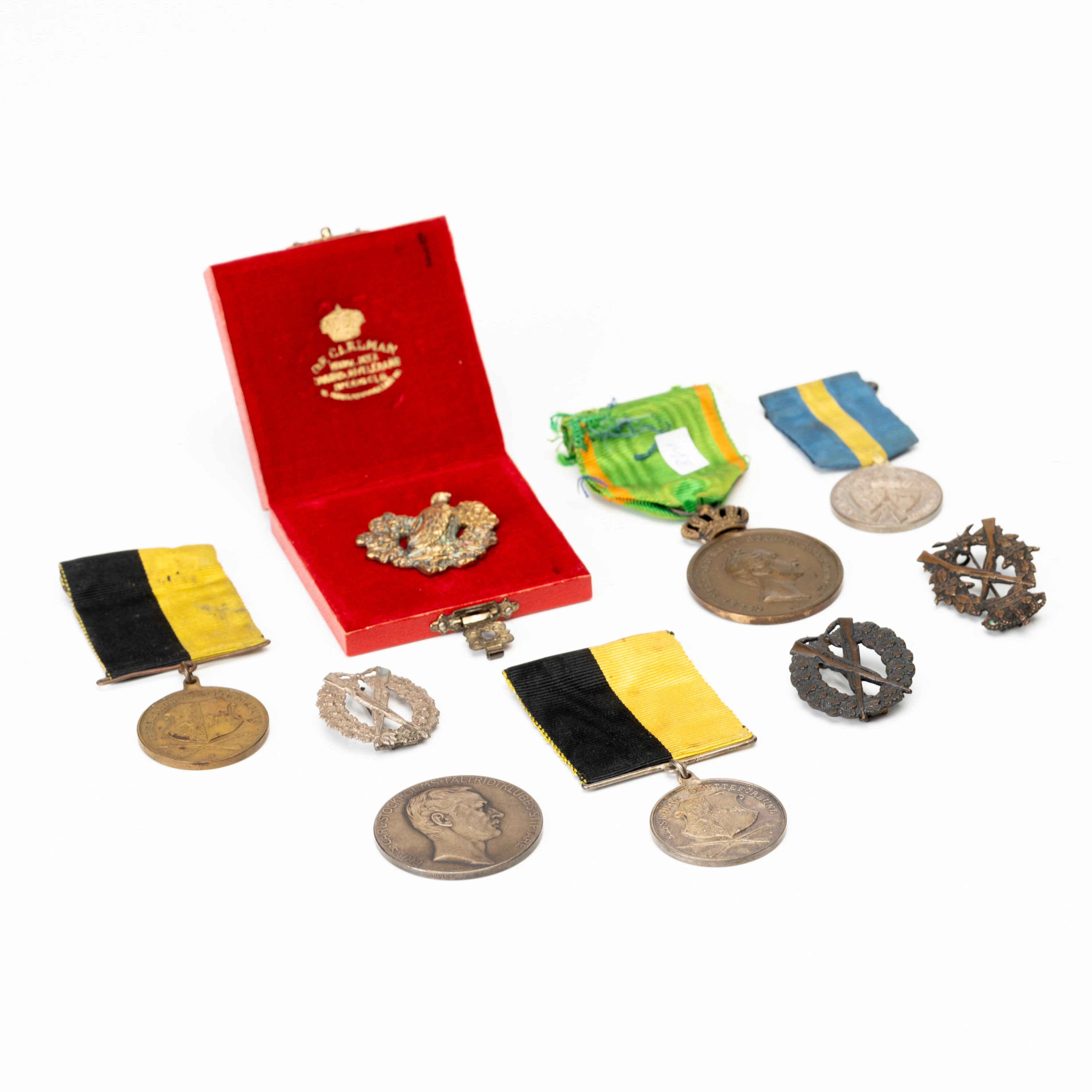 SAMLING MEDALJER, MÄRKEN, Sverige, silver/brons.