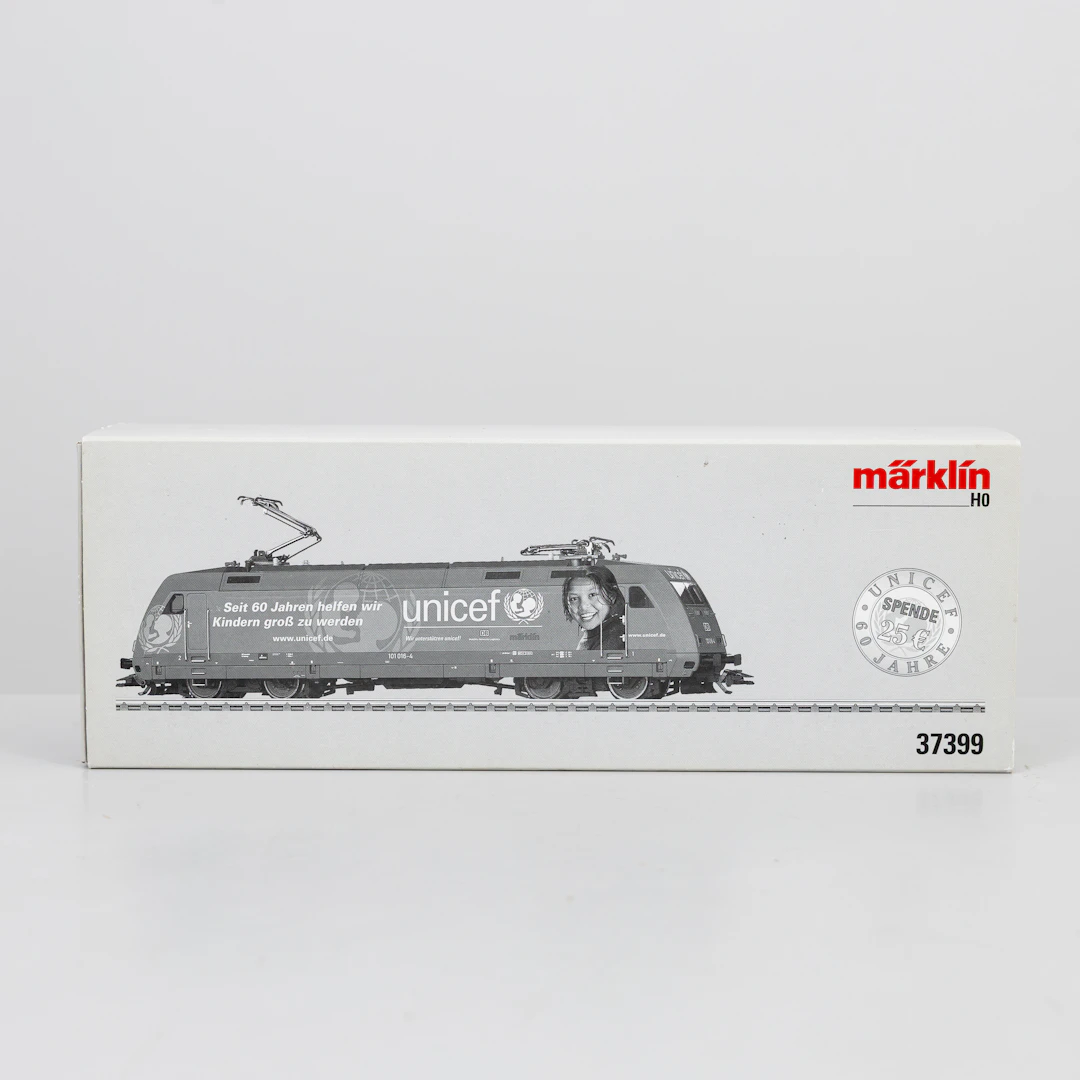 MÄRKLIN 37399 elektrolok UNICEF, ljud mfx, instruktion, originalförpackning.