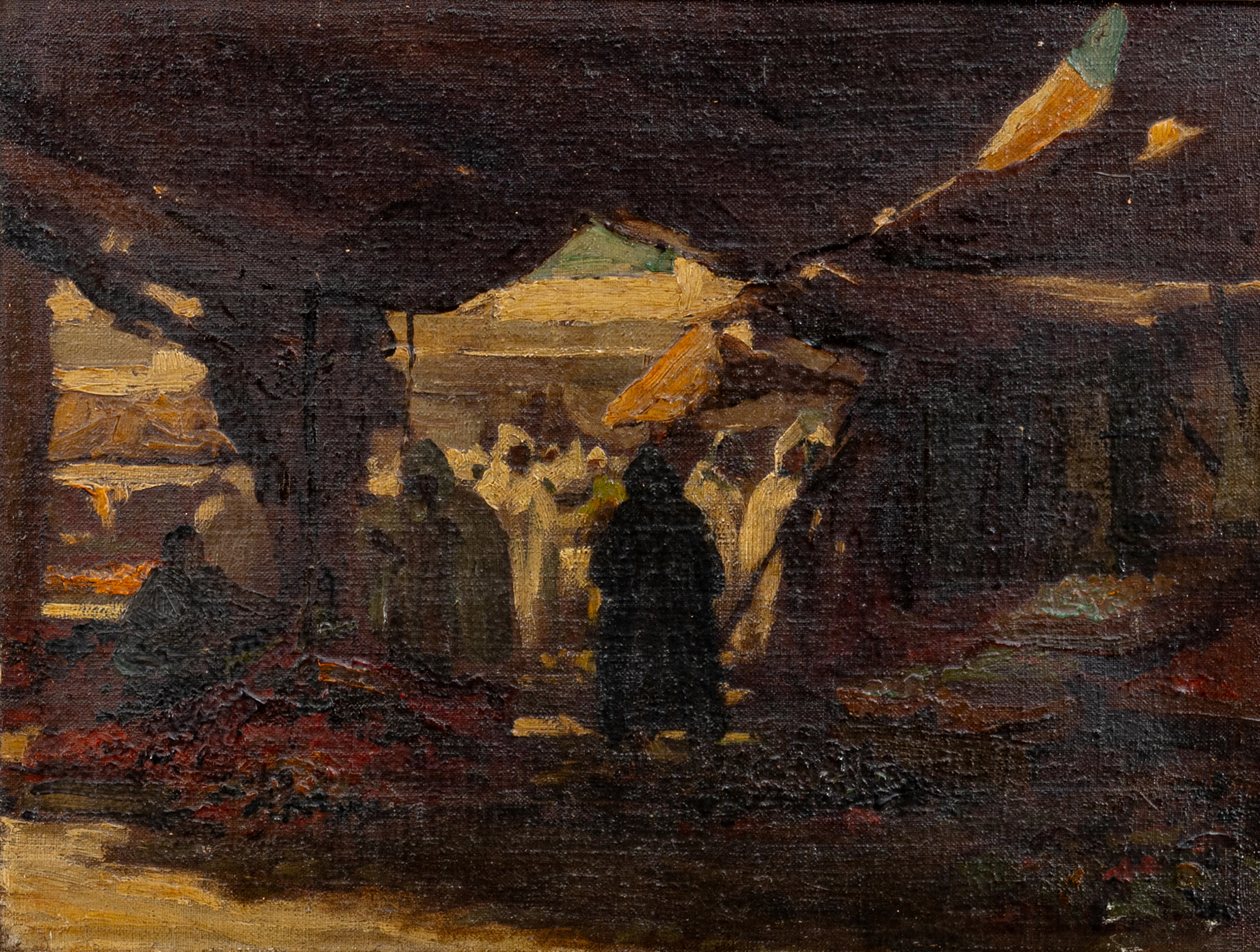 ALEXANDRE-GABRIEL DECAMPS. TILLSKRIVEN. Orientaliskt motiv, olja på