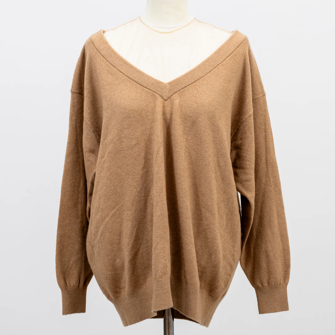 ALEXANDER WANG. Tröja, "V-neck Pullover with illusion tulle", storlek ca small.
