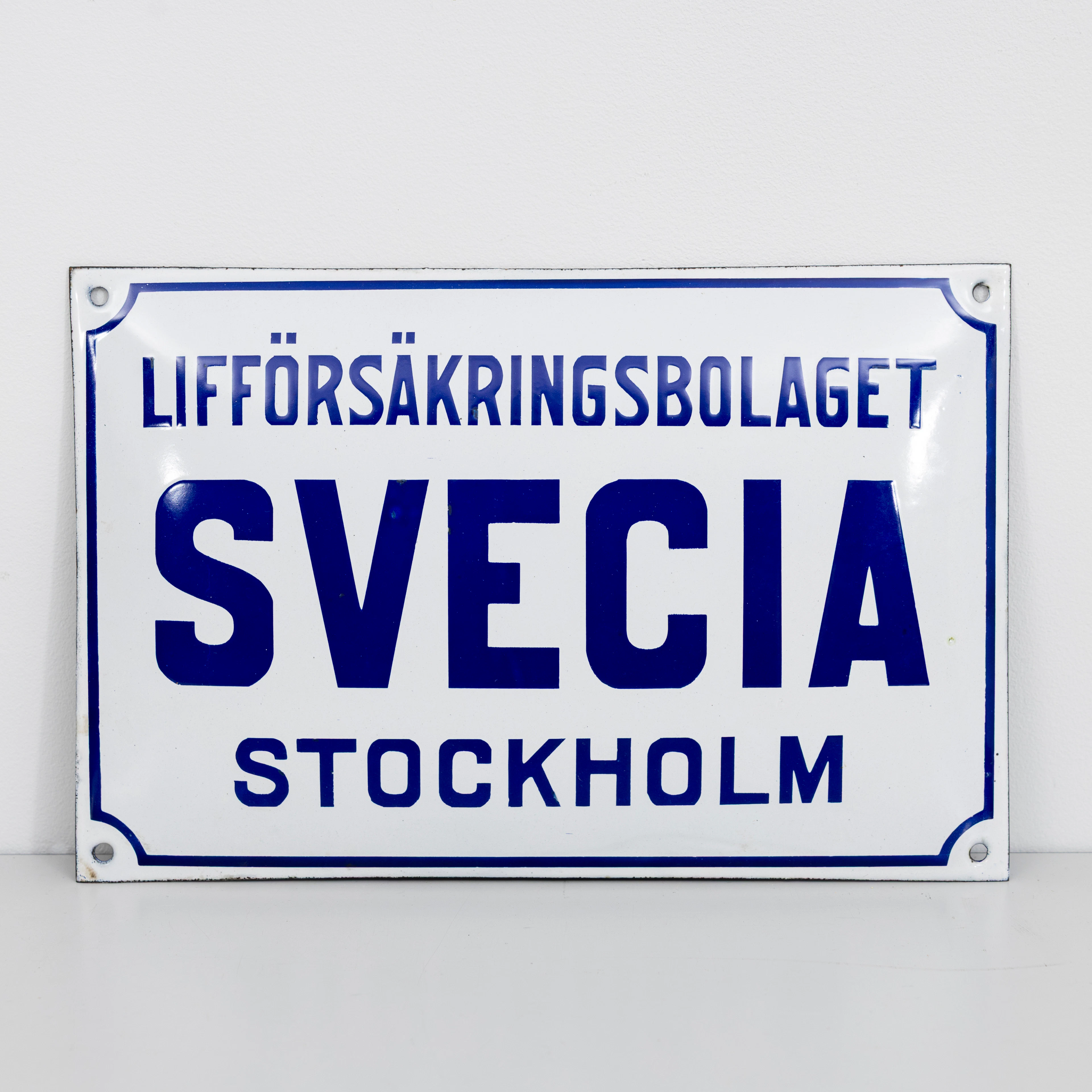 LIFFÖRSÄKRINGSBOLAGET SVECIA STOCKHOLM, emaljskylt.