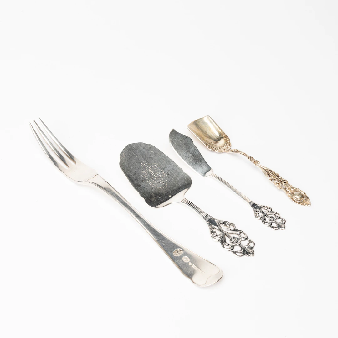 MATSILVER, 4 delar, olika modell och mästare, bland annat Thorvald