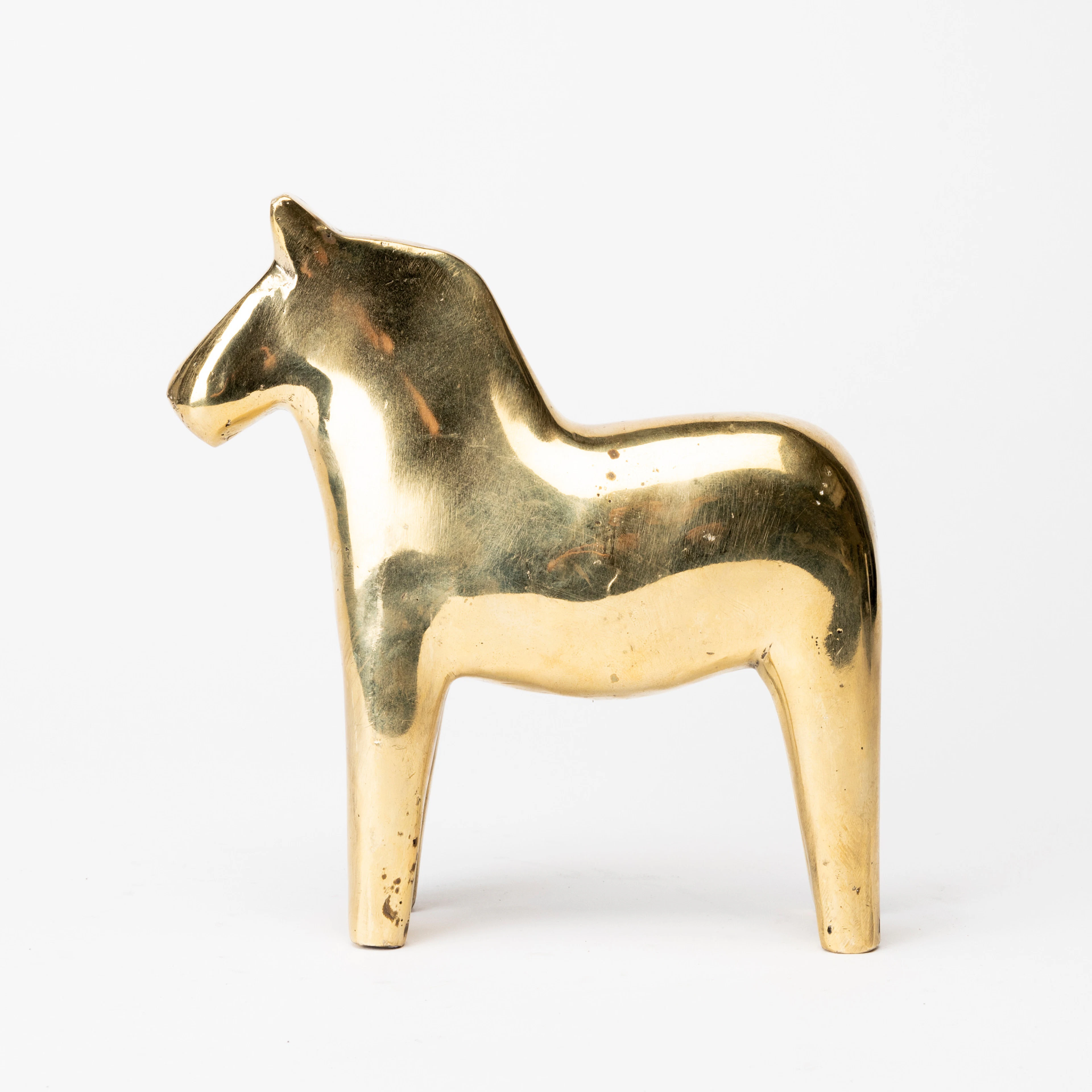 ANDREAS WARGENBRANT. "Dalahäst", skulptur, guldpatinerad brons, gjutarstämpel