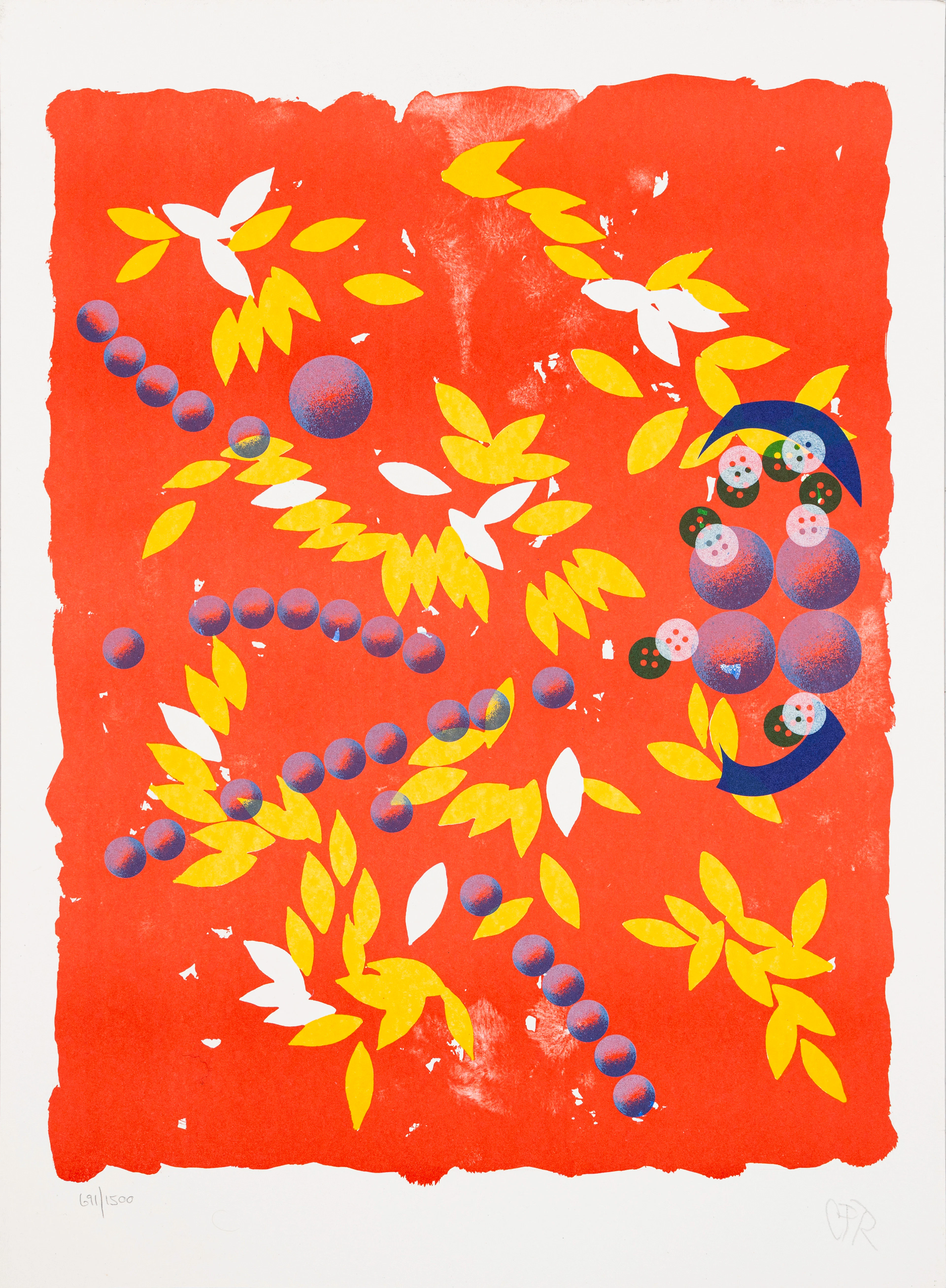 CARL FREDRIK REUTERSWÄRD. "Game on red", färglitografi, monogramsignerad