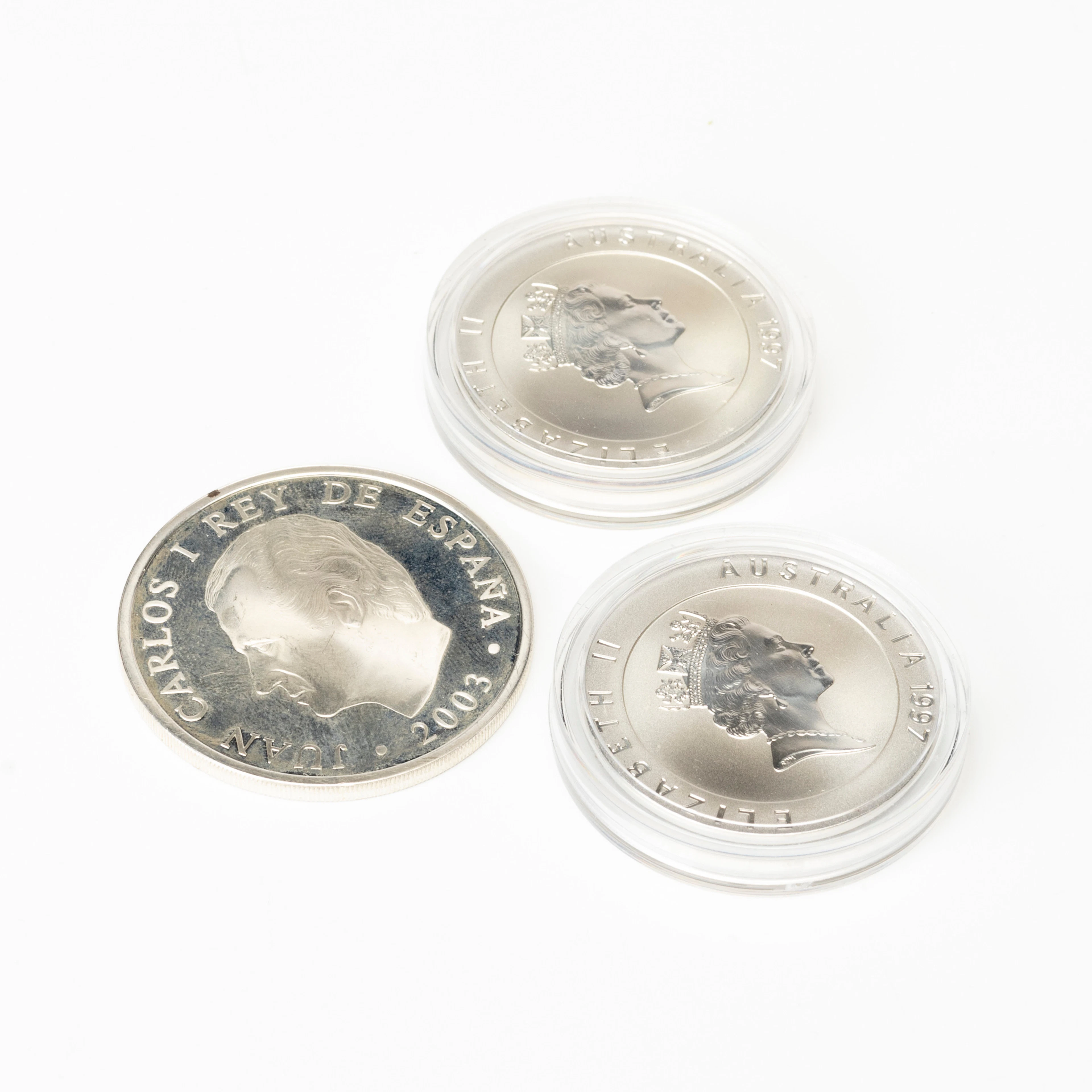 MYNT, 3 st, sterlingsilver, Australien resp. Spanien.