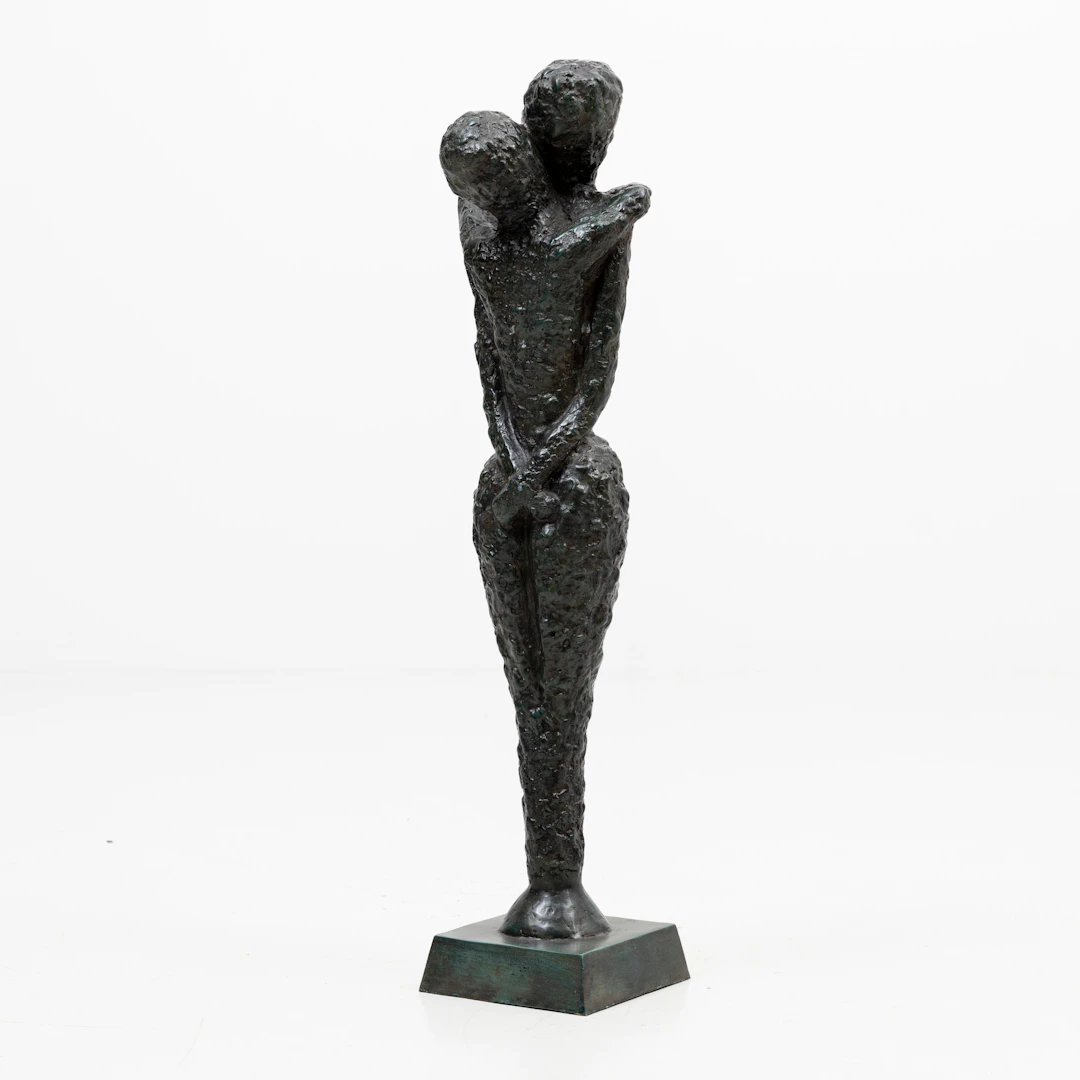SKULPTUR, patinerad brons, "Loving Couple", stämpelmärkt, Art People