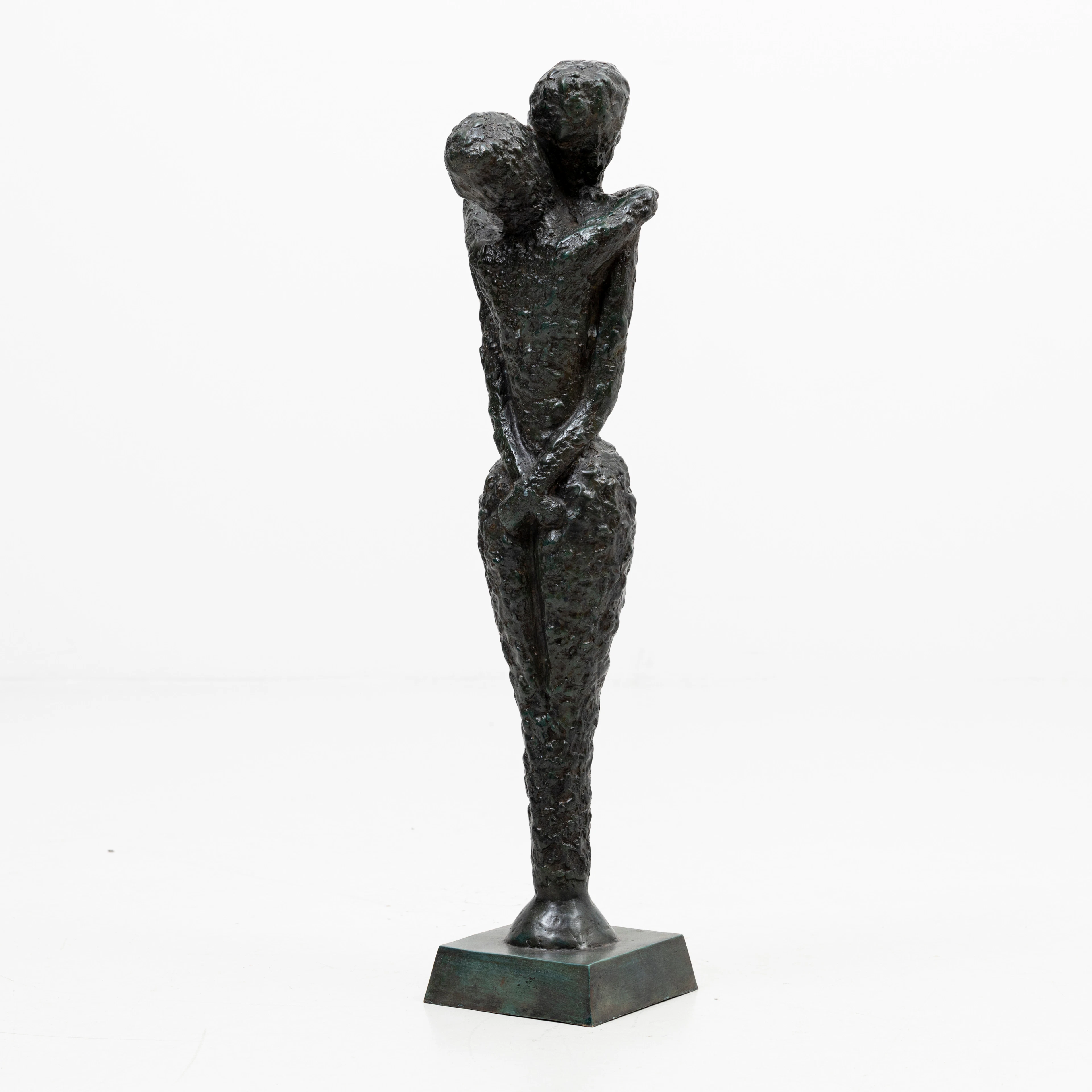 SKULPTUR, patinerad brons, "Loving Couple", stämpelmärkt, Art People
