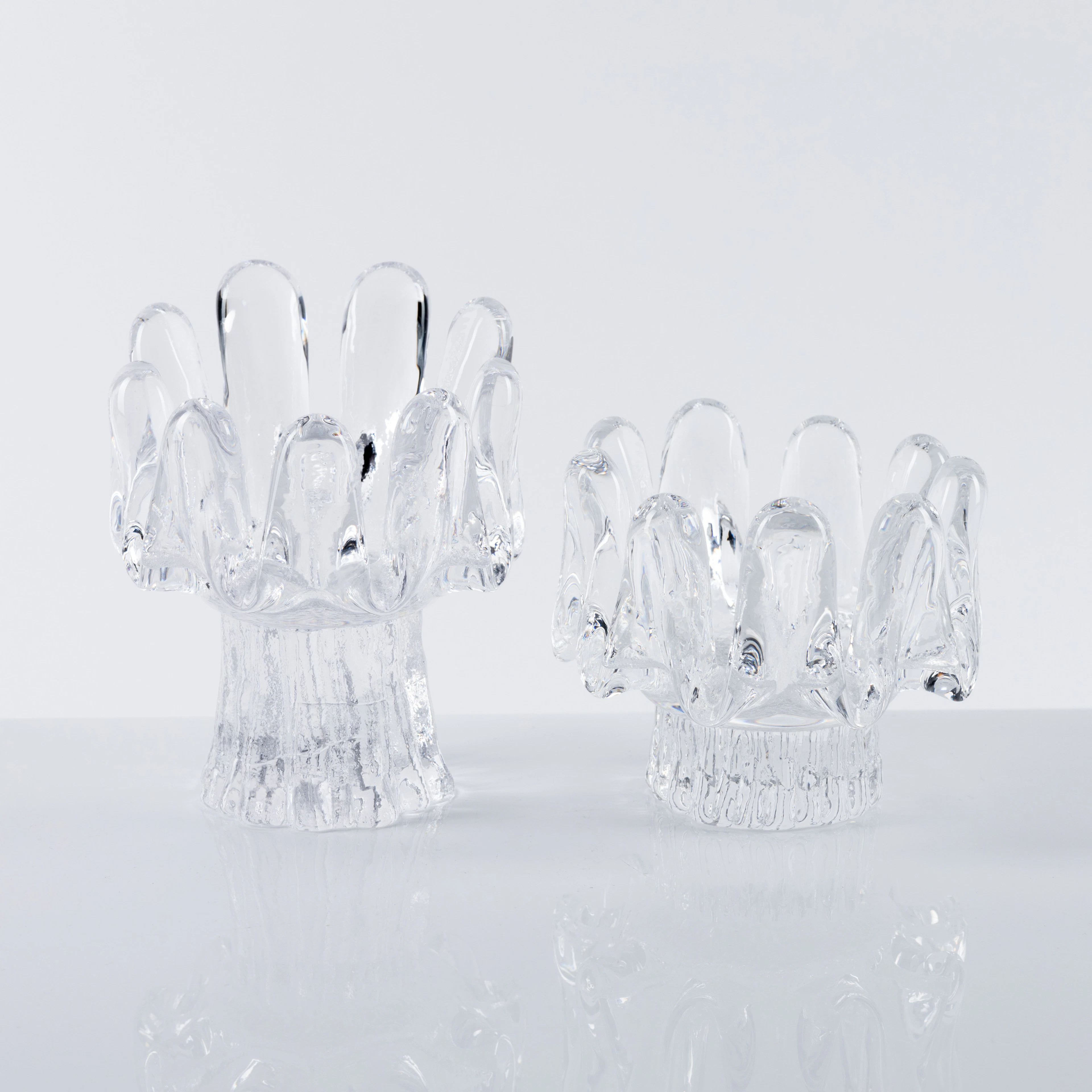GÖRAN WÄRFF. Ljuslyktor, 2 st glas, "Sunflower", Kosta Boda.