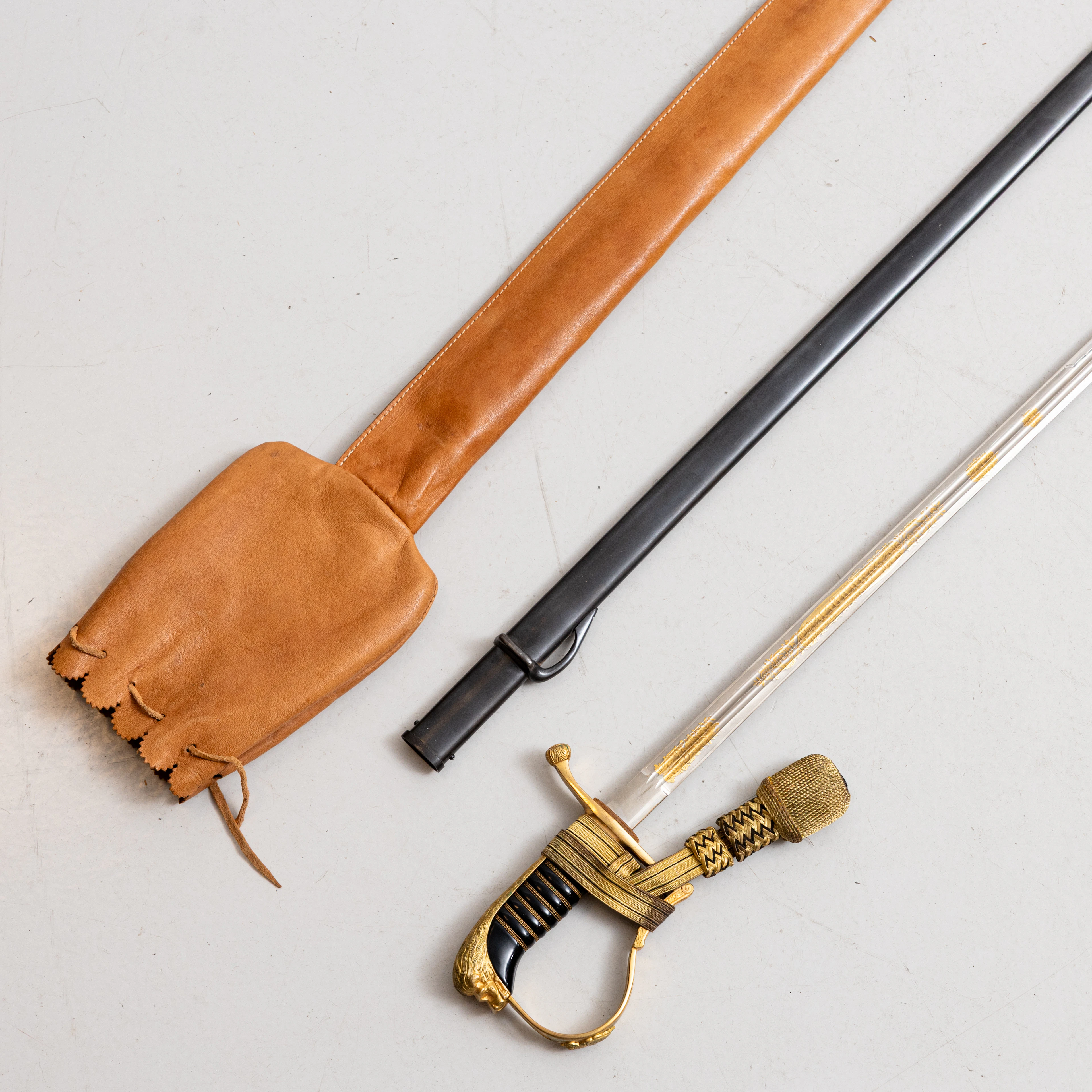 SABEL, svensk m/1899 för infanteriofficer, med balja, fodral och portepé