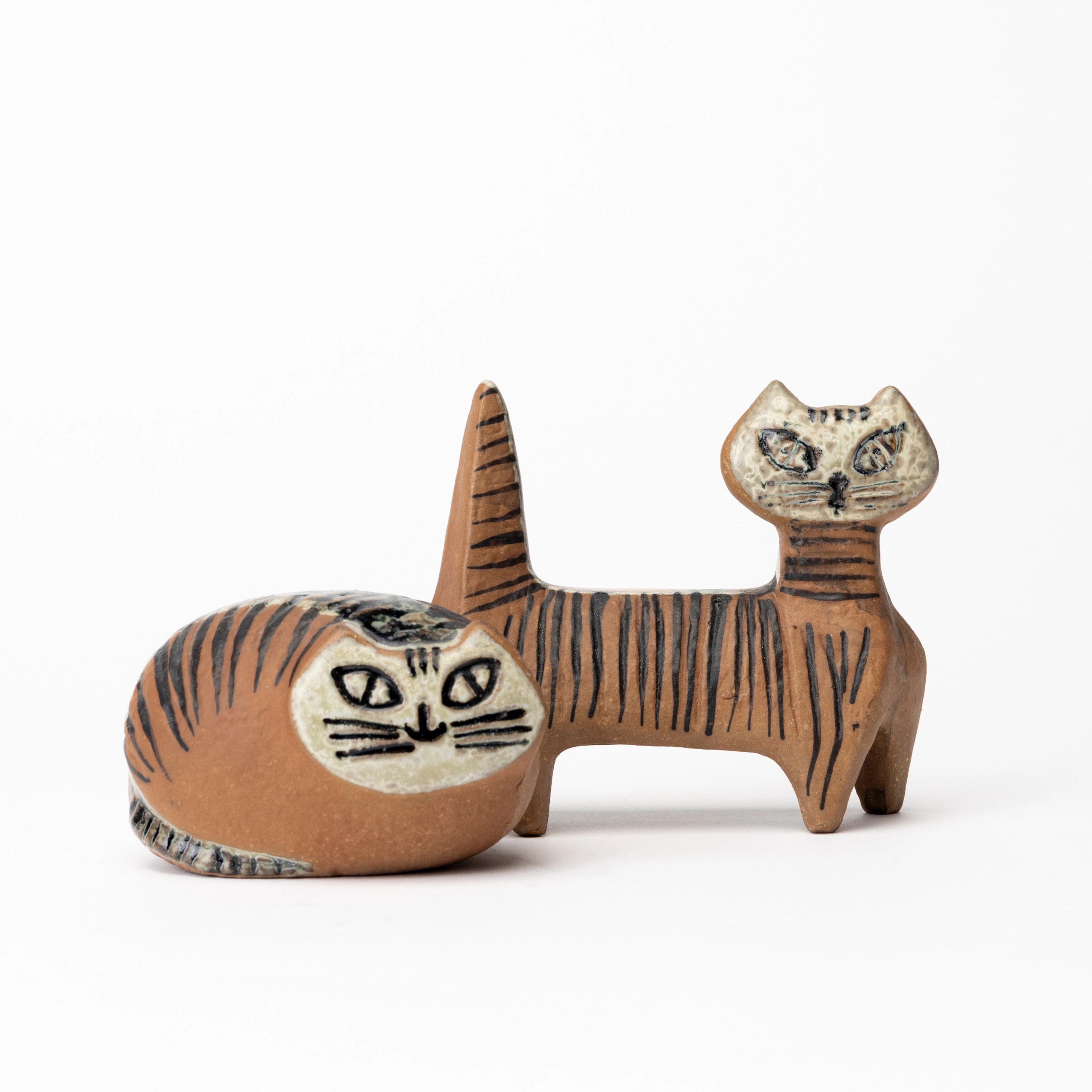 LISA LARSON. Figuriner, 2 st katter, stengods, ur serien "Lilla Zoo"
